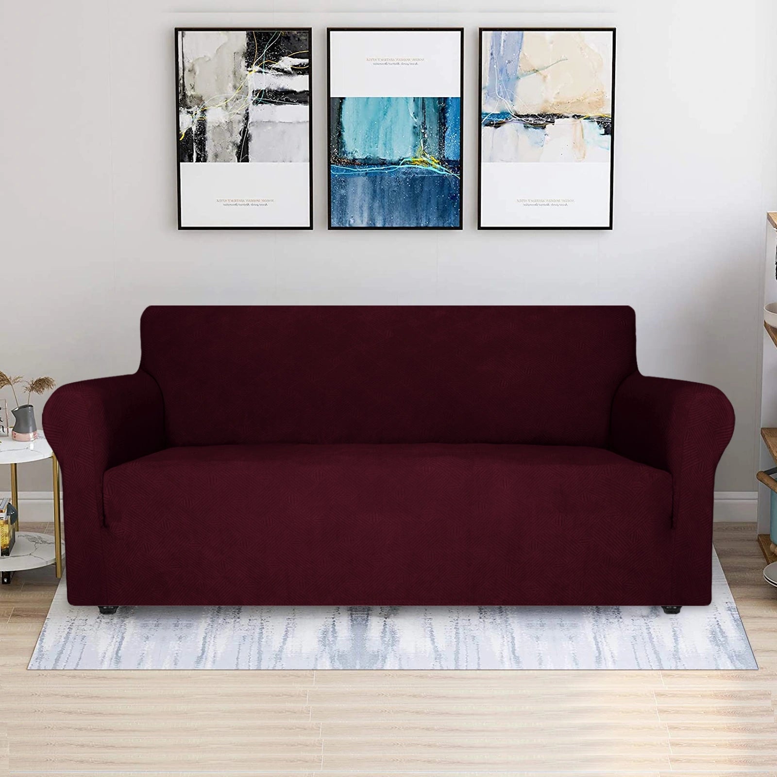 ESTILO 3 Asiento Sofá Capa - Elástica, Antideslizante, Amigable con Mascotas, Lavable, Invernal - Patrón Entrelazado