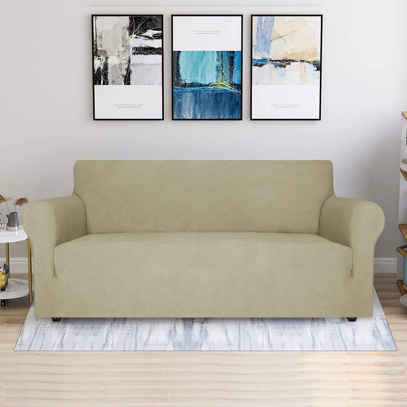 ESTILO 3 Asiento Sofá Capa - Elástica, Antideslizante, Amigable con Mascotas, Lavable, Invernal - Patrón Entrelazado