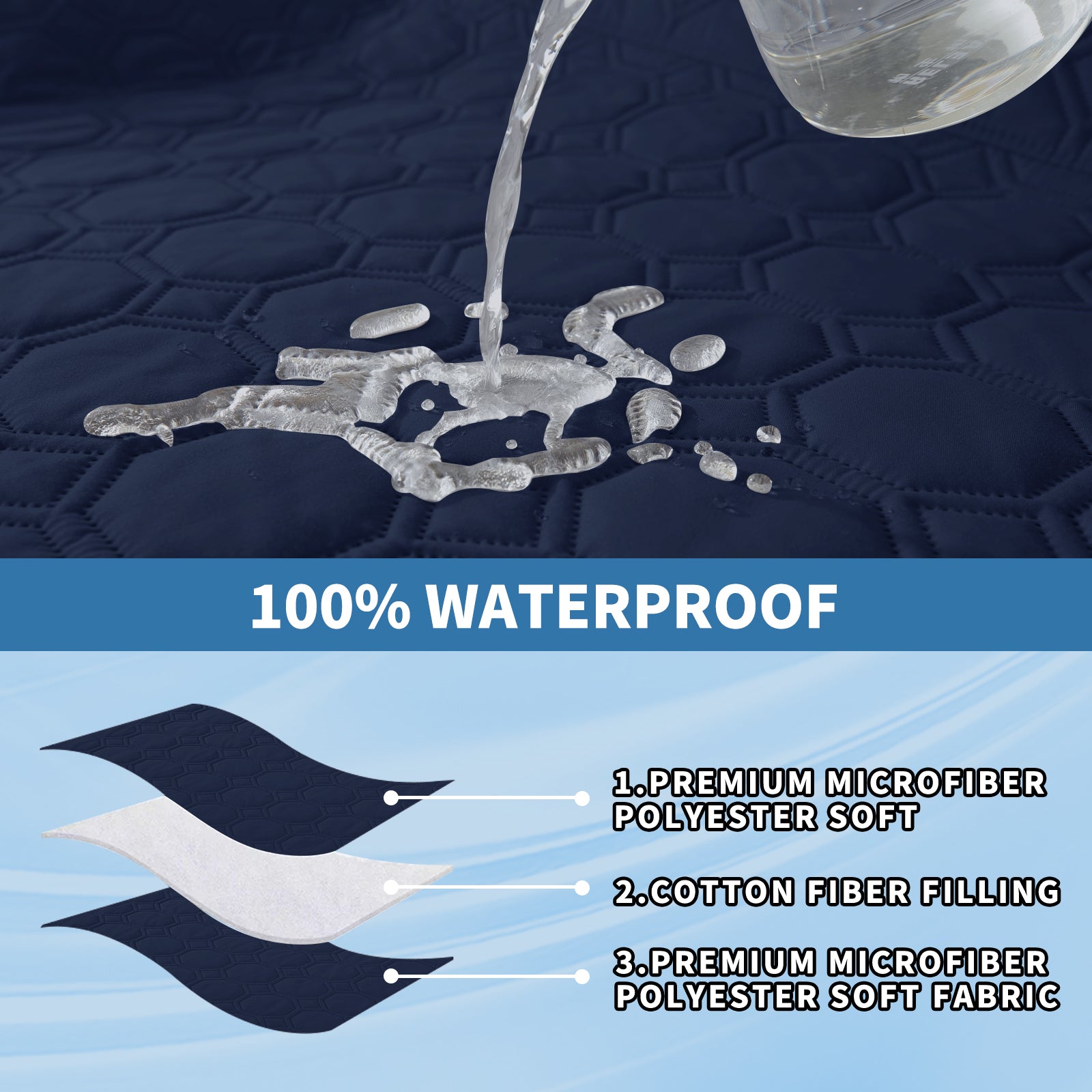 Copertura per divano impermeabile YSTYLE per 3 posti con braccioli, antiscivolo