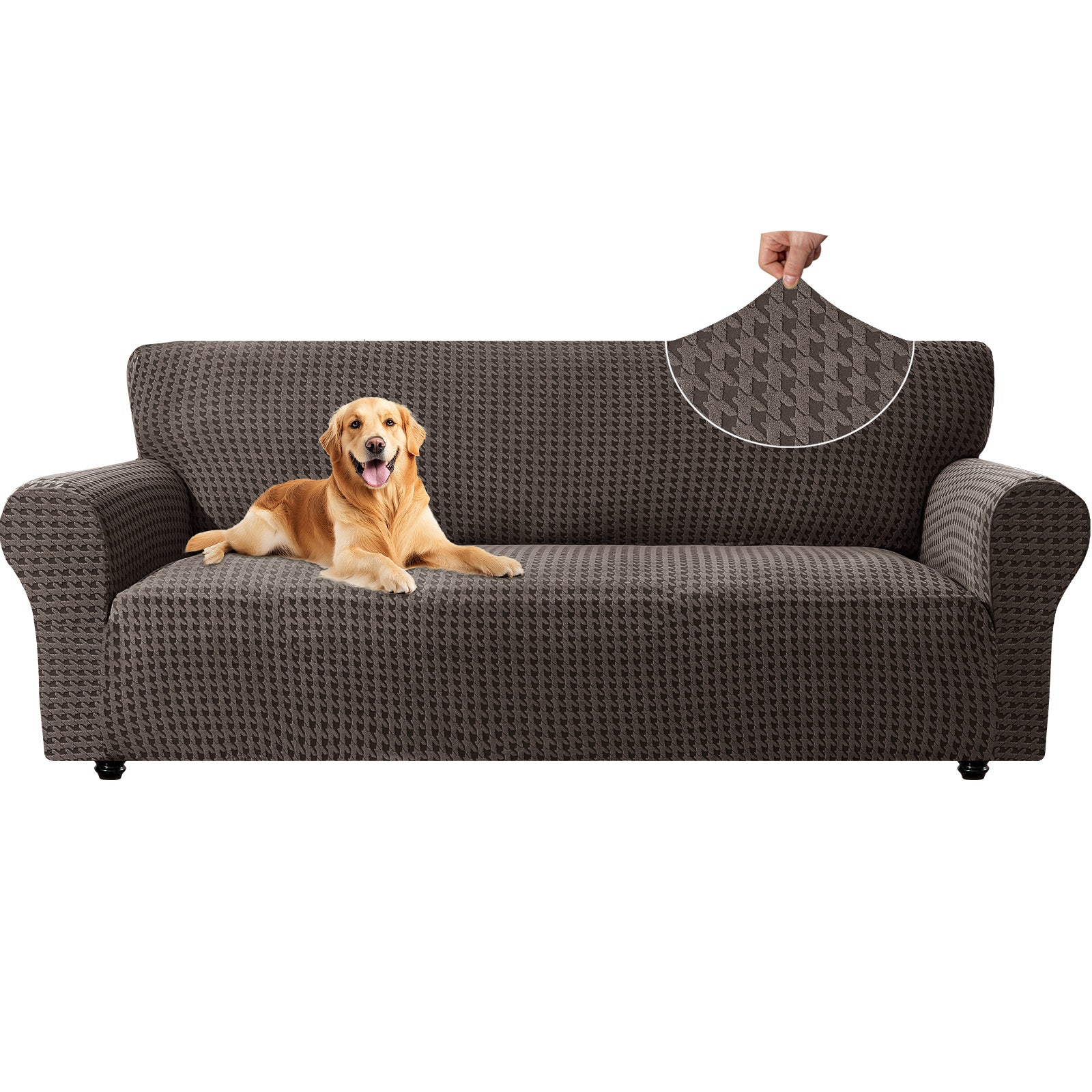 Ystyle 3-Seat Sofa Cover with Armrests, Elastic Universal Seat Cover, Anti-Scratch Universal Sofa Cover, Anti-Slip Washable Sofa Protector, Stain-Resistant