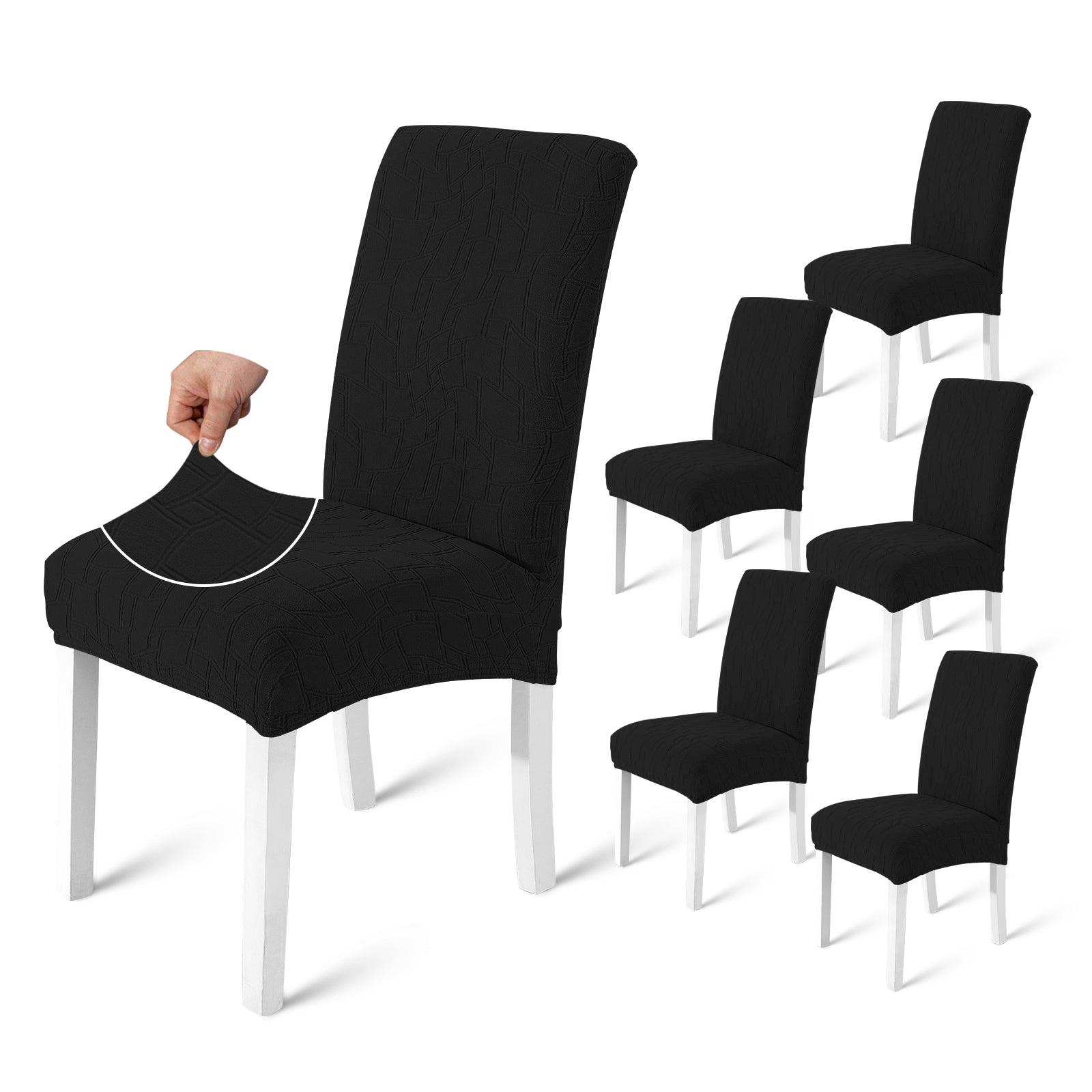 Ystyle 6-Piece Chair Covers with Backrest, Elastic Living Room Kitchen Chair Slipcovers, Soft Comfortable Anti-Scratch Chair Covers, Easy to Clean and Durable, Washable Removable