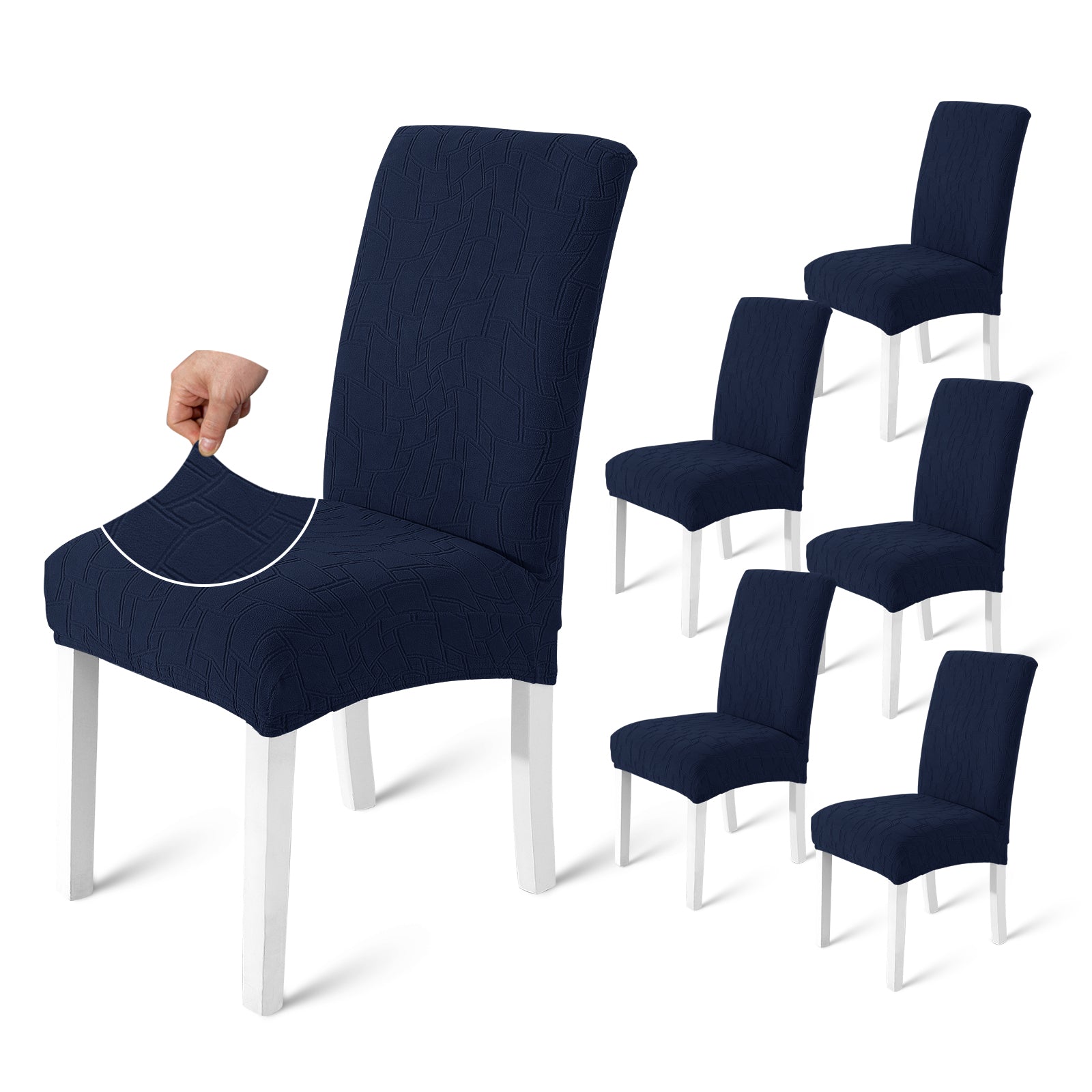 Ystyle 6-Piece Chair Covers with Backrest, Elastic Living Room Kitchen Chair Slipcovers, Soft Comfortable Anti-Scratch Chair Covers, Easy to Clean and Durable, Washable Removable
