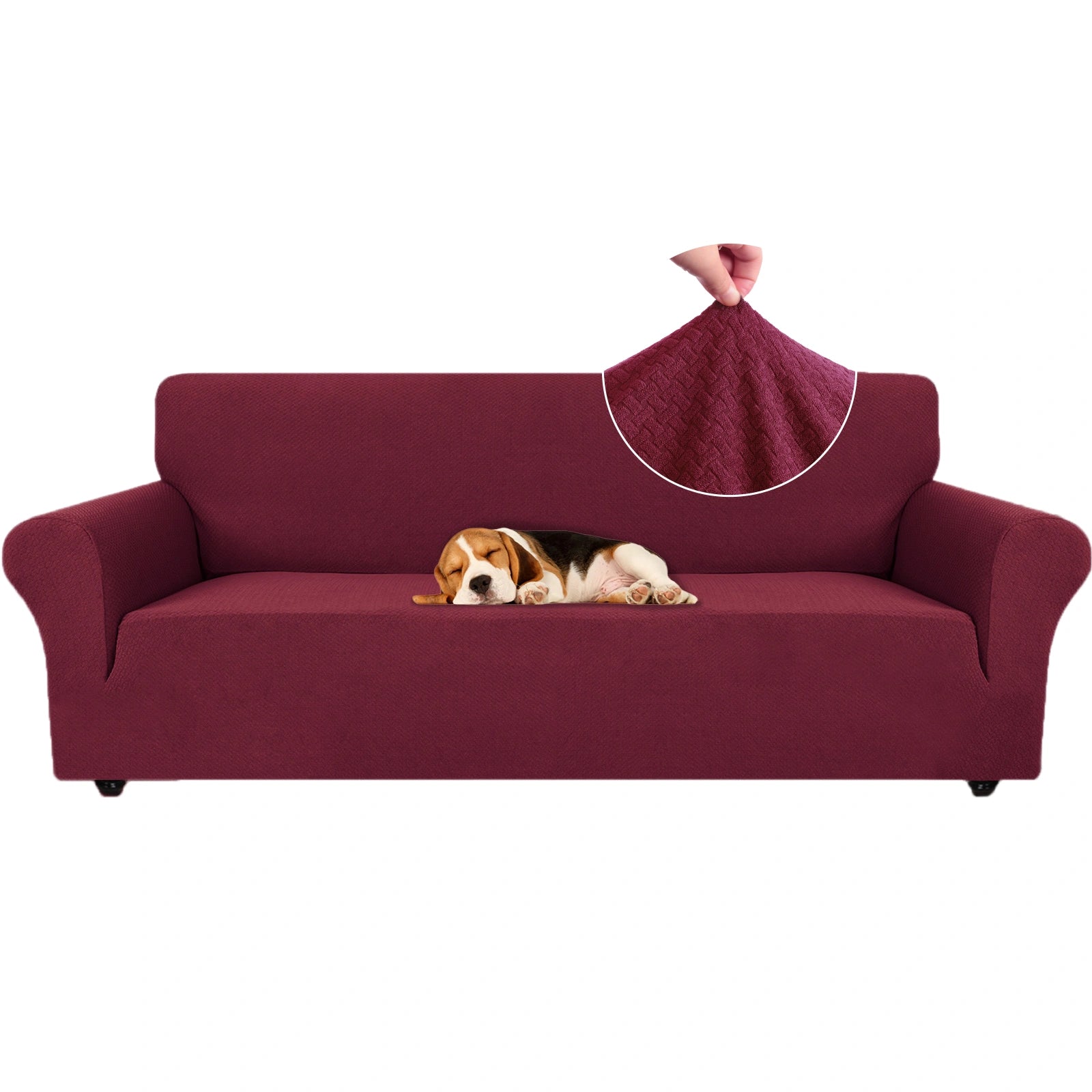 YSTYLE Cubierta de Sofá para 3 Personas – Jacquard Elástico, Antideslizante, A prueba de Gatos, Lavable, Cubierta Completa-Enlace 