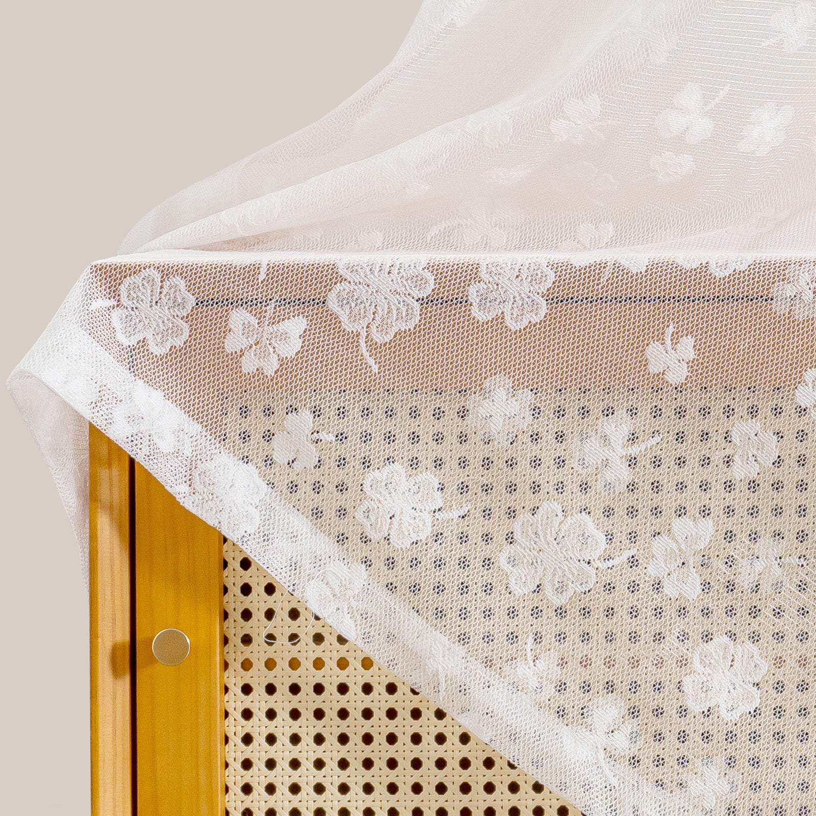 YSTYLE 2 Pieces Lace Voile Curtains with Eyelets-YSTYLE