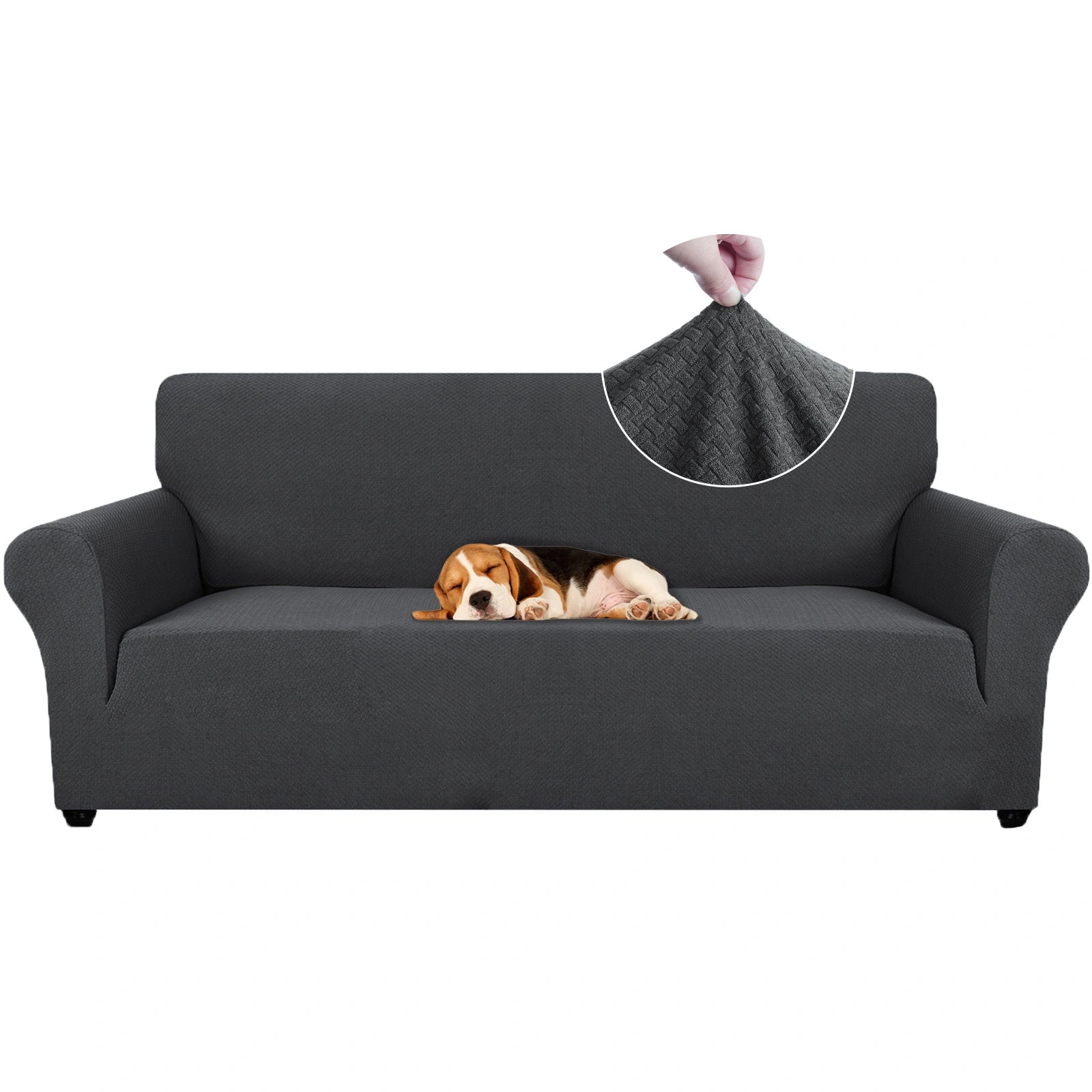 YSTYLE Cubierta de Sofá para 3 Personas – Jacquard Elástico, Antideslizante, A prueba de Gatos, Lavable, Cubierta Completa-Enlace 