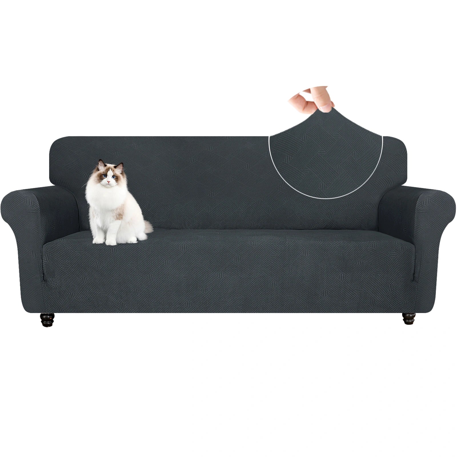 ESTILO 3 Asiento Sofá Capa - Elástica, Antideslizante, Amigable con Mascotas, Lavable, Invernal - Patrón Entrelazado
