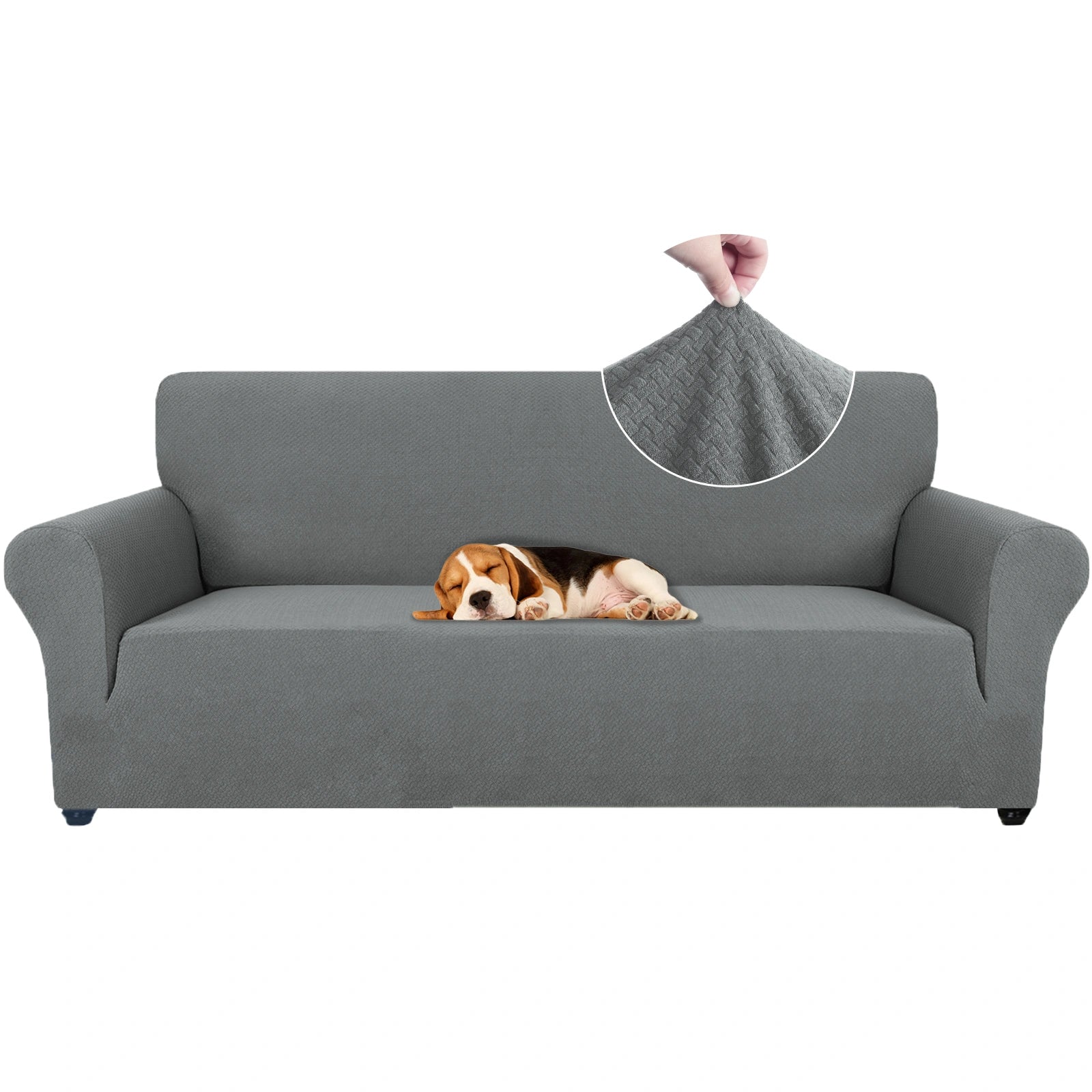 YSTYLE Cubierta de Sofá para 3 Personas – Jacquard Elástico, Antideslizante, A prueba de Gatos, Lavable, Cubierta Completa-Enlace 