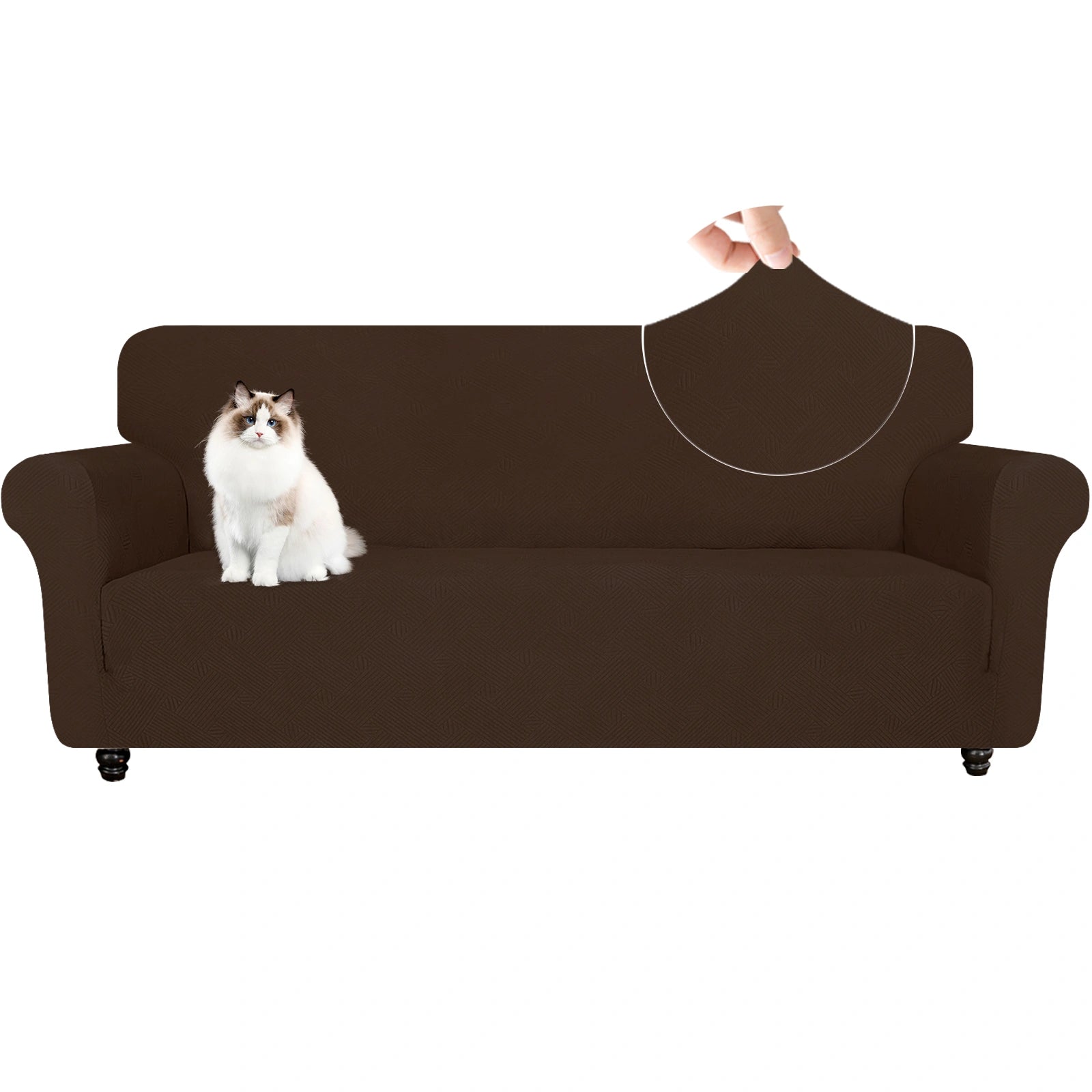 ESTILO 3 Asiento Sofá Capa - Elástica, Antideslizante, Amigable con Mascotas, Lavable, Invernal - Patrón Entrelazado