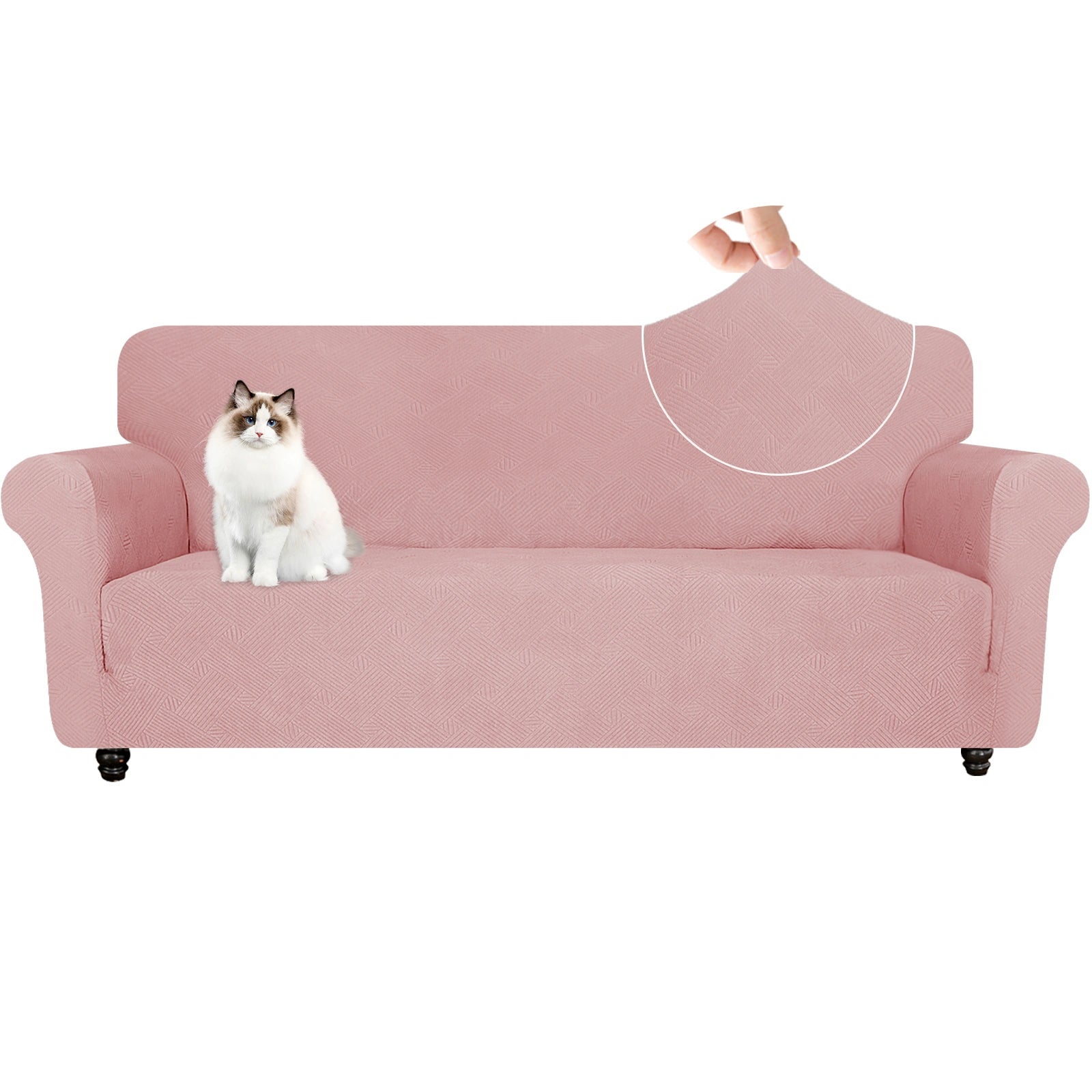 ESTILO 3 Asiento Sofá Capa - Elástica, Antideslizante, Amigable con Mascotas, Lavable, Invernal - Patrón Entrelazado