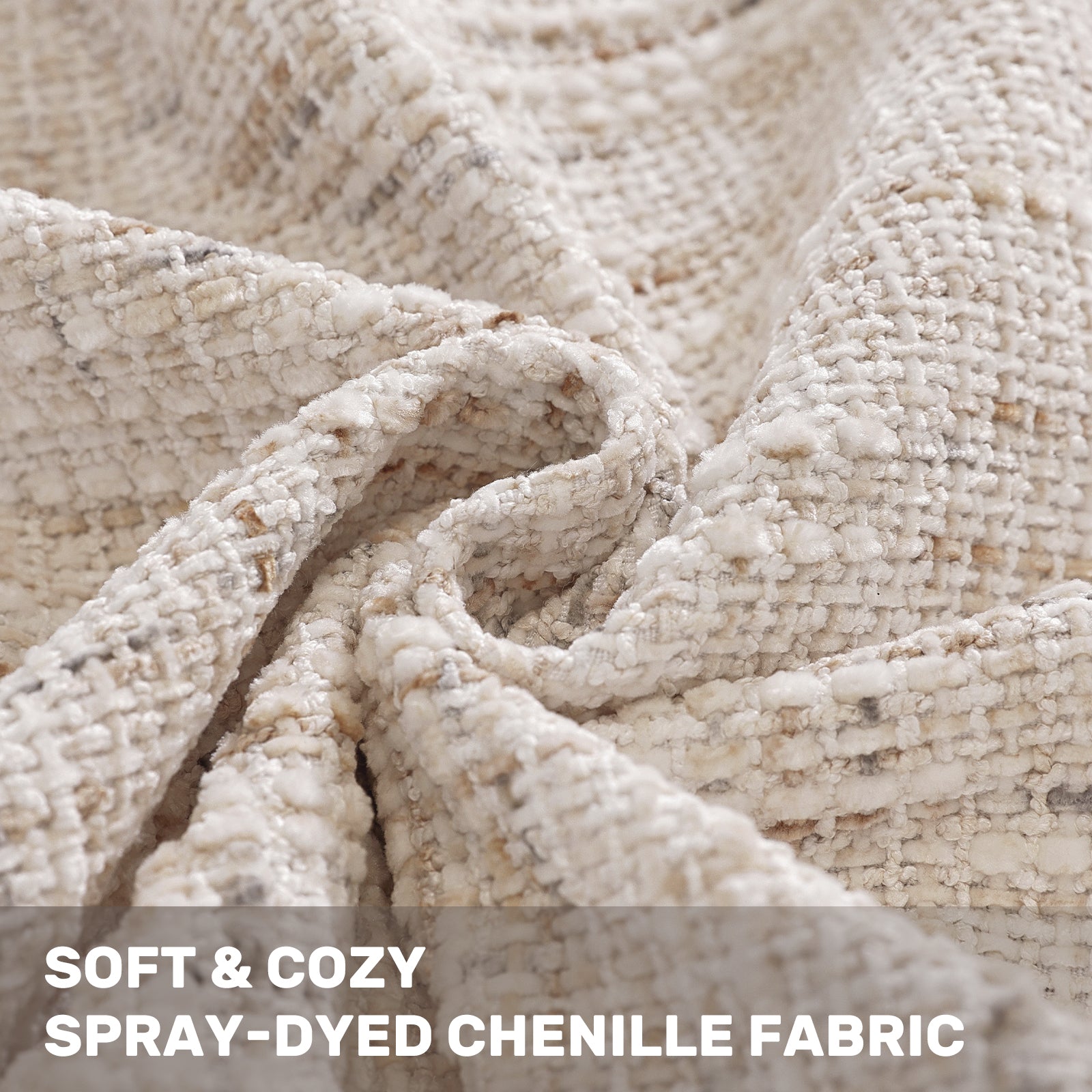 Ystyle Chenille Sofa Cushion Covers 60 x 60 cm, 2 Pieces, Soft Durable Cushion Cover, Sofa Cushion Cover with Corazón Shape, Elegant Decorative Pillowcase Living Room