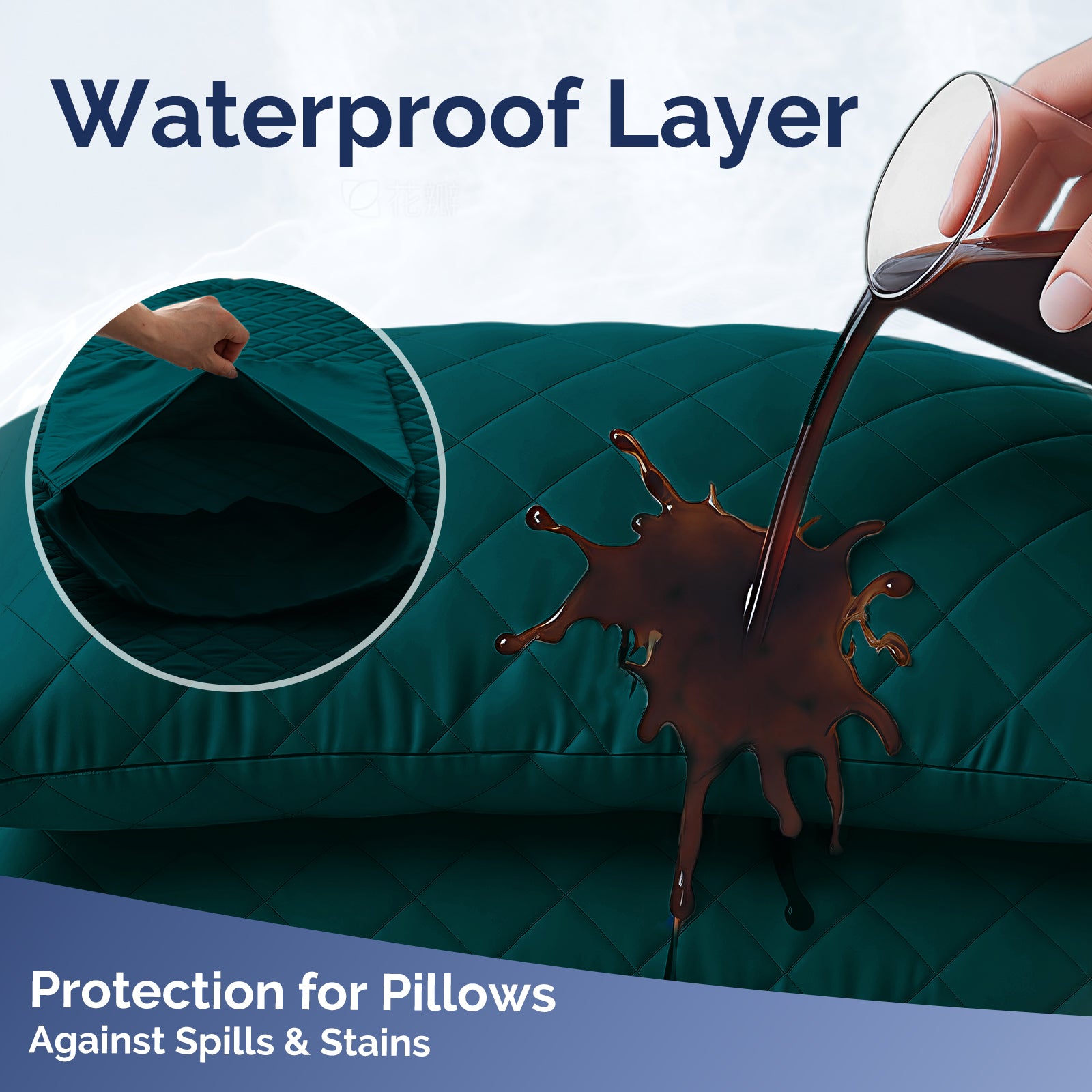 YSTYLE 2 Waterproof Pillowcases 50x80cm Breathable Anti Mite-YSTYLE