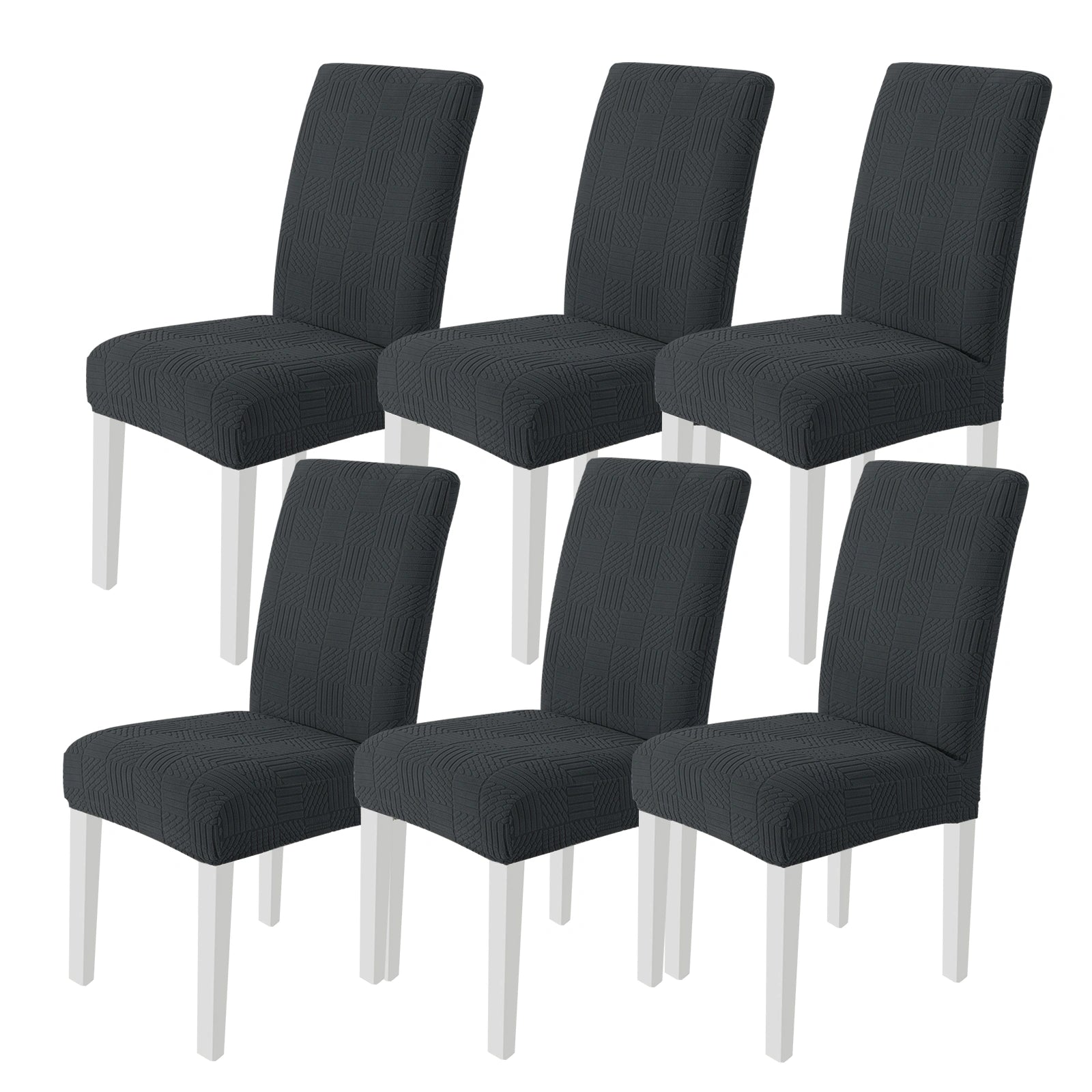 YSTYLE Couvertures de chaises universelles 6 pièces, ajustement extensible, résistantes aux rayures, tissu doux - cinq lignes. 