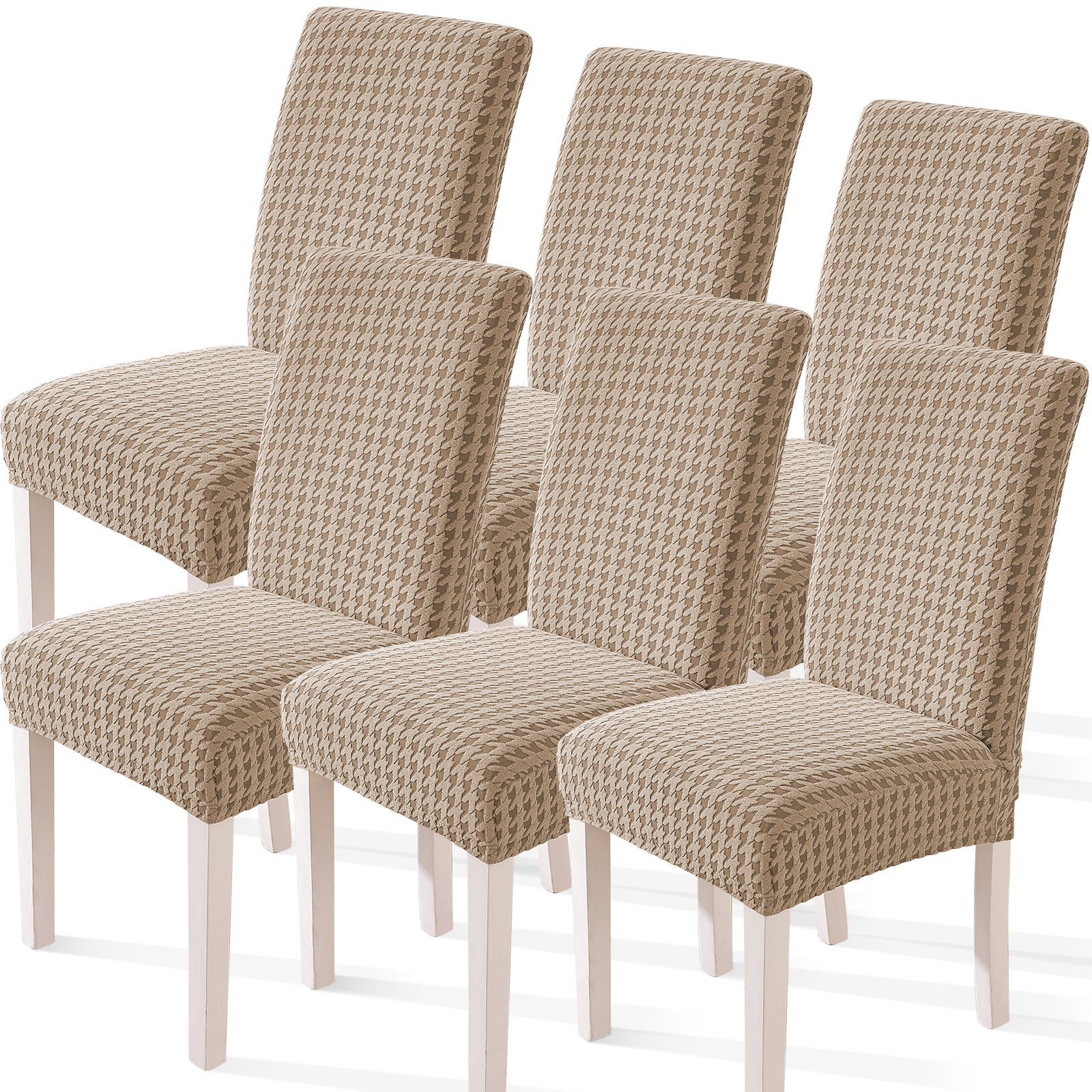 Ystyle 6-Piece Chair Covers with Backrest, Elastic Living Room Kitchen Chair Slipcovers, Universal Stretch Dining Chair Covers, Modern Cat-Scratch Resistant Chair Protectors