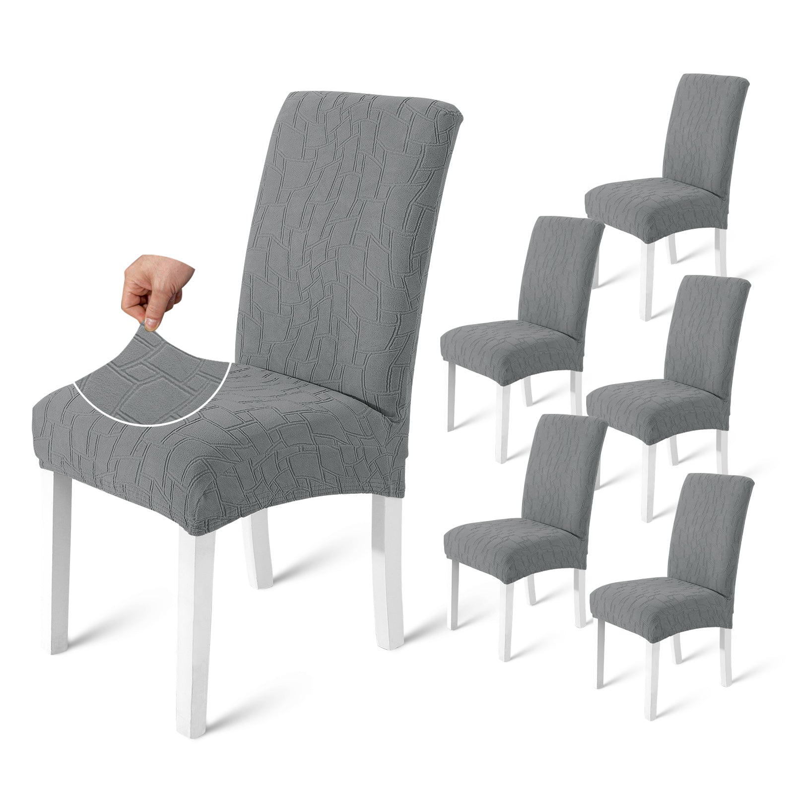Ystyle 6 Pieces Stretch Chair Covers with Backrest Washable-YSTYLE