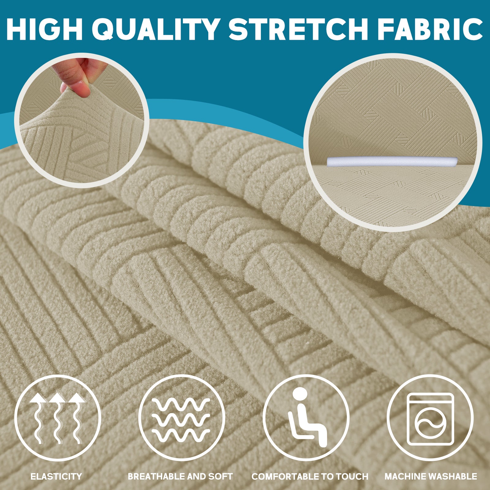 YSTYLE Hoch Stretch 1-Sitzer Sessel Bezug Anti-Rutsch Waschbar