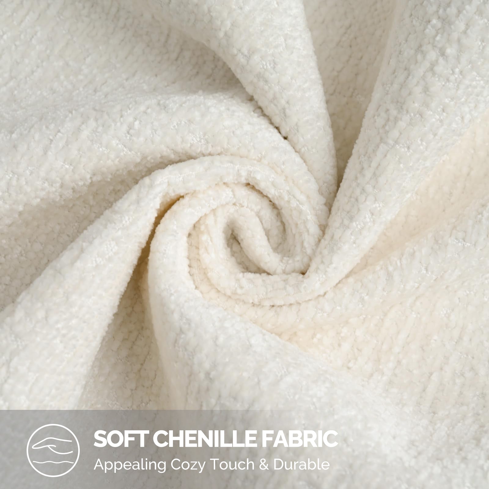 Ystyle Chenille Sofa Cushion Covers 60 x 60 cm, 2 Pieces, Soft Durable Heart-Shaped Cushion Cover, Decorative Elegant Pillow Case for Living Room