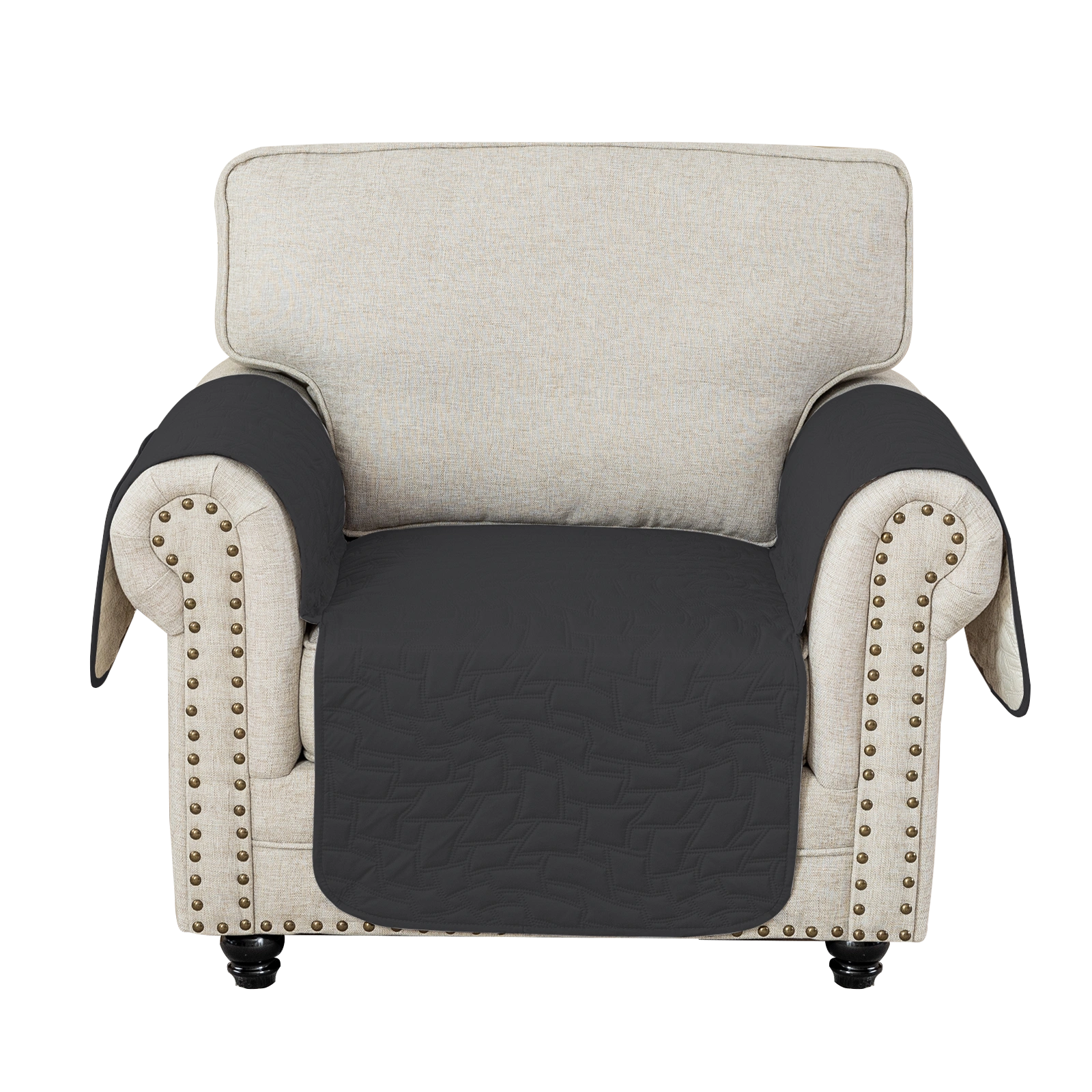 YSTYLE Cubierta de Sofá para 1 Asiento Universal – Antideslizante, Amigable con Mascotas, Protector de Sofá con Bolsillos Laterales 