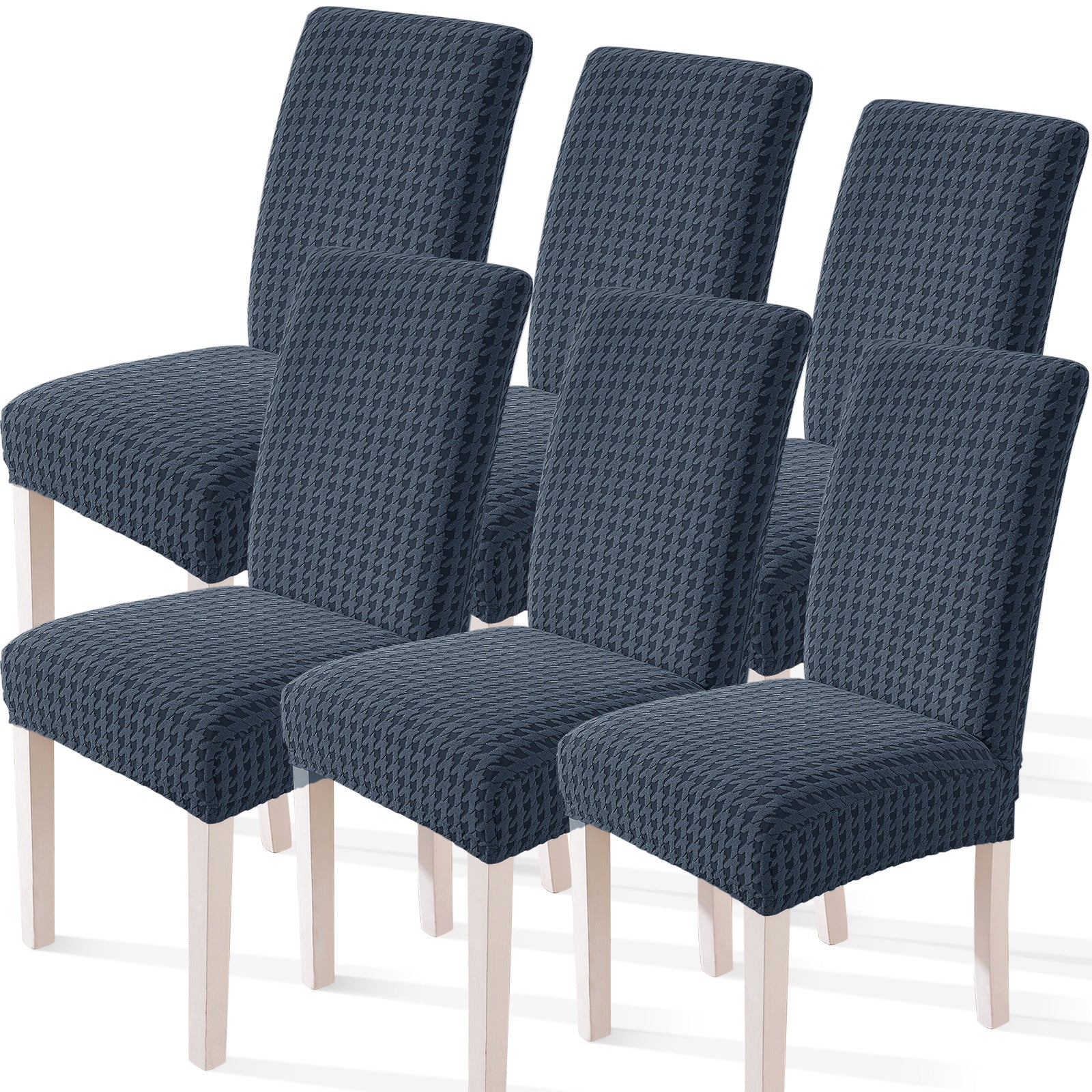 Ystyle 6-Piece Chair Covers with Backrest, Elastic Living Room Kitchen Chair Slipcovers, Universal Stretch Dining Chair Covers, Modern Cat-Scratch Resistant Chair Protectors