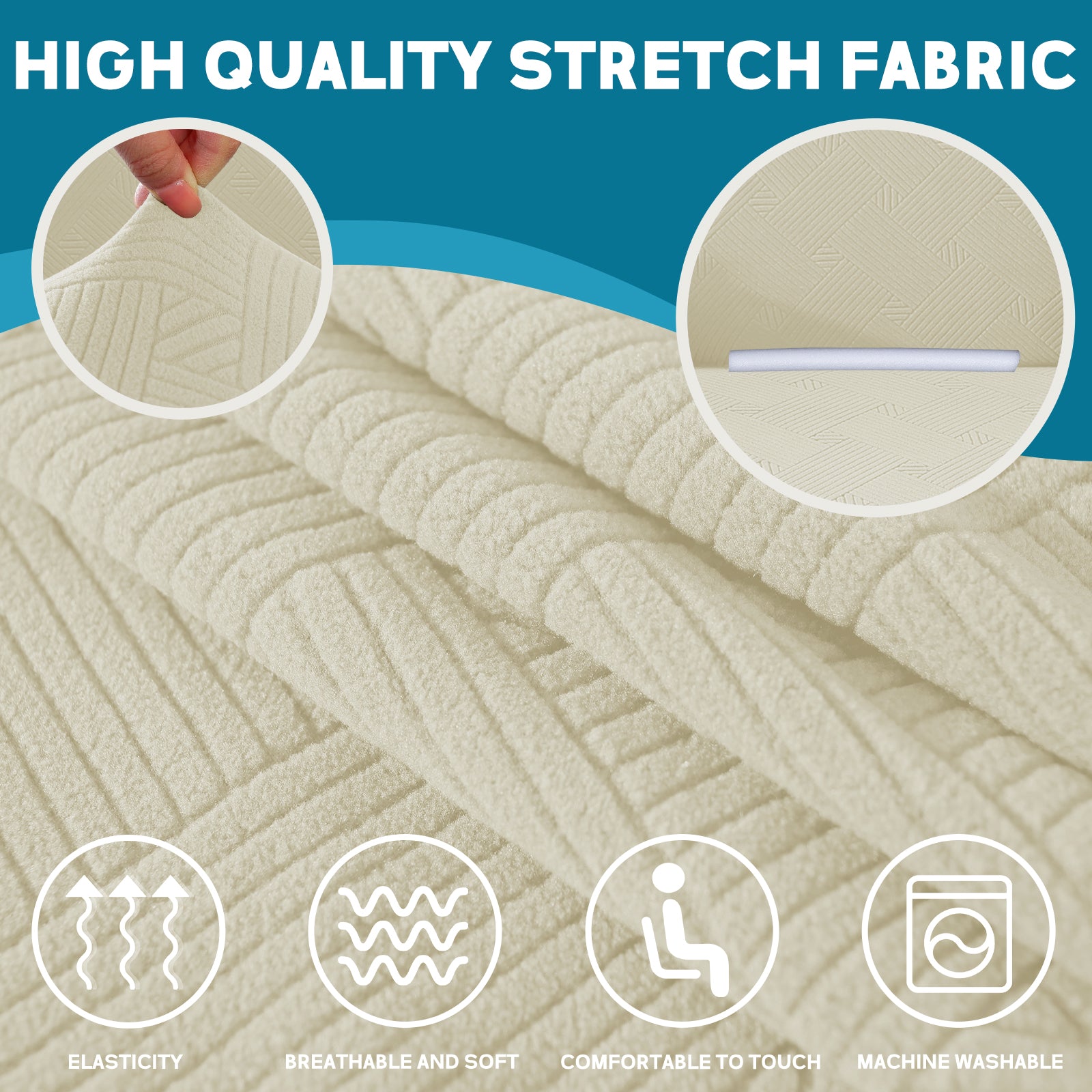 YSTYLE Hoch Stretch 1-Sitzer Sessel Bezug Anti-Rutsch Waschbar