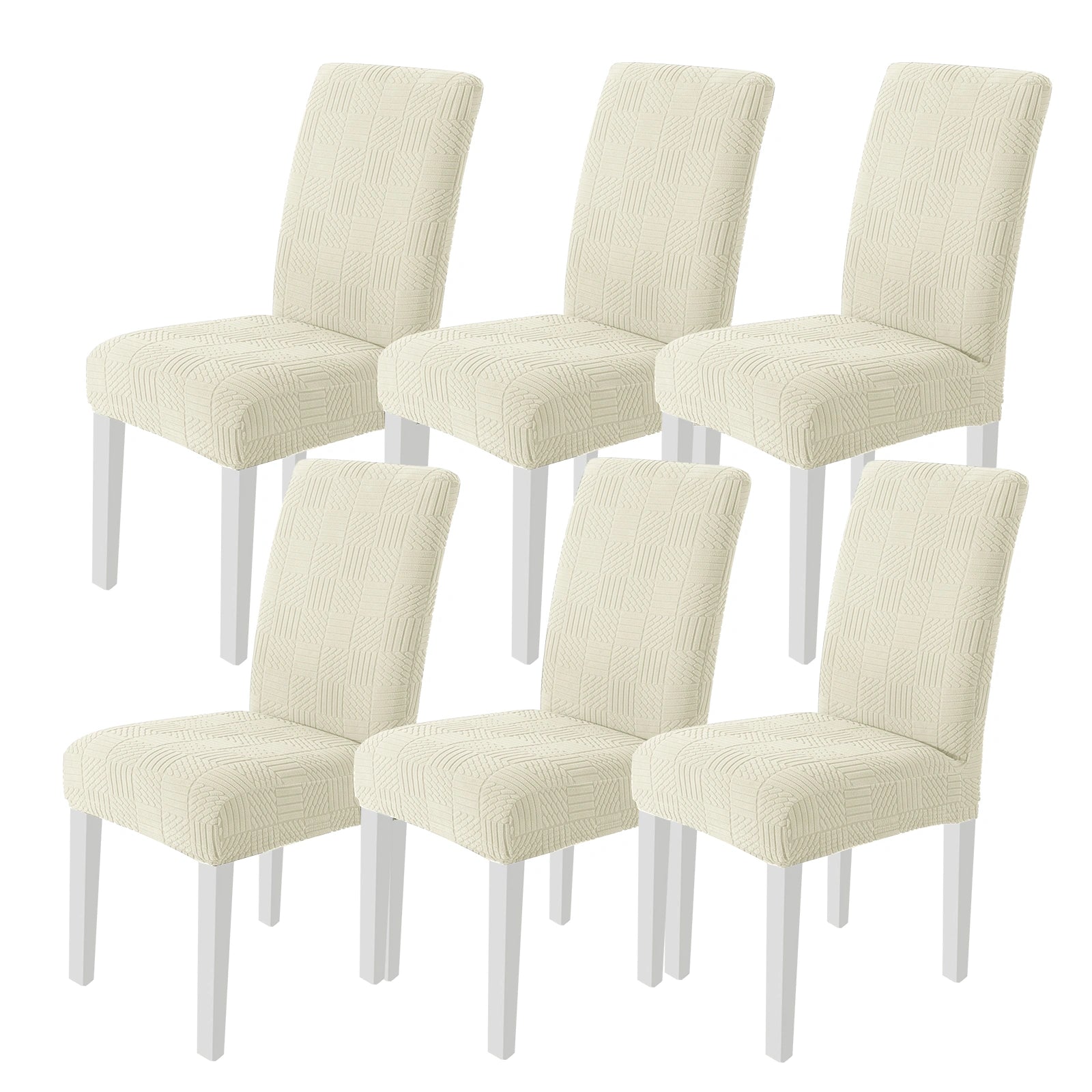 YSTYLE Universal 6 piezas fundas de silla, ajuste elástico, resistente a los arañazos, tela suave - cinco líneas. 