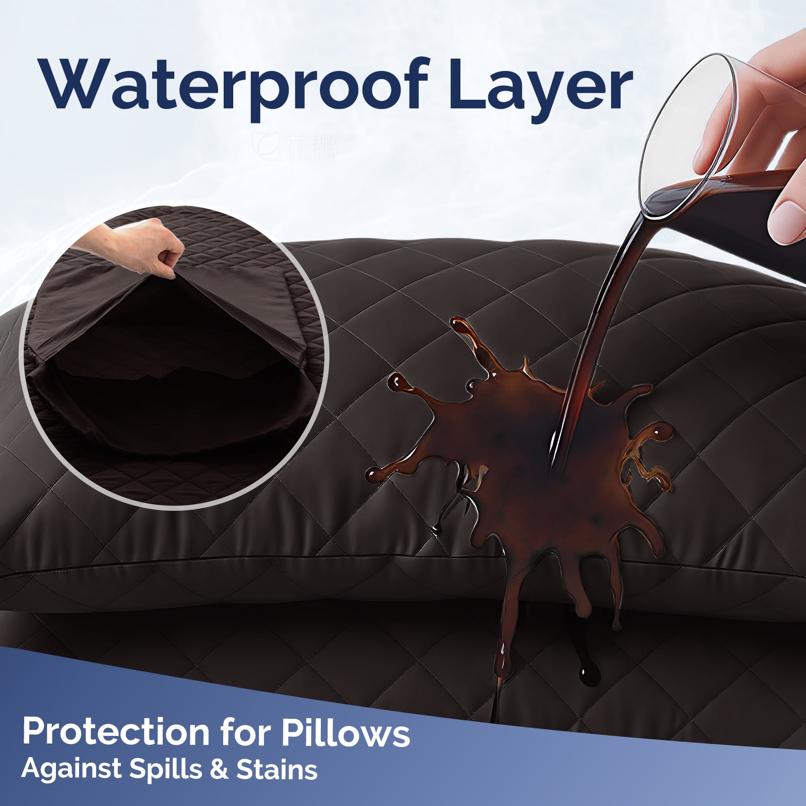 YSTYLE 2 Waterproof Pillowcases 50x80cm Breathable Anti Mite-YSTYLE