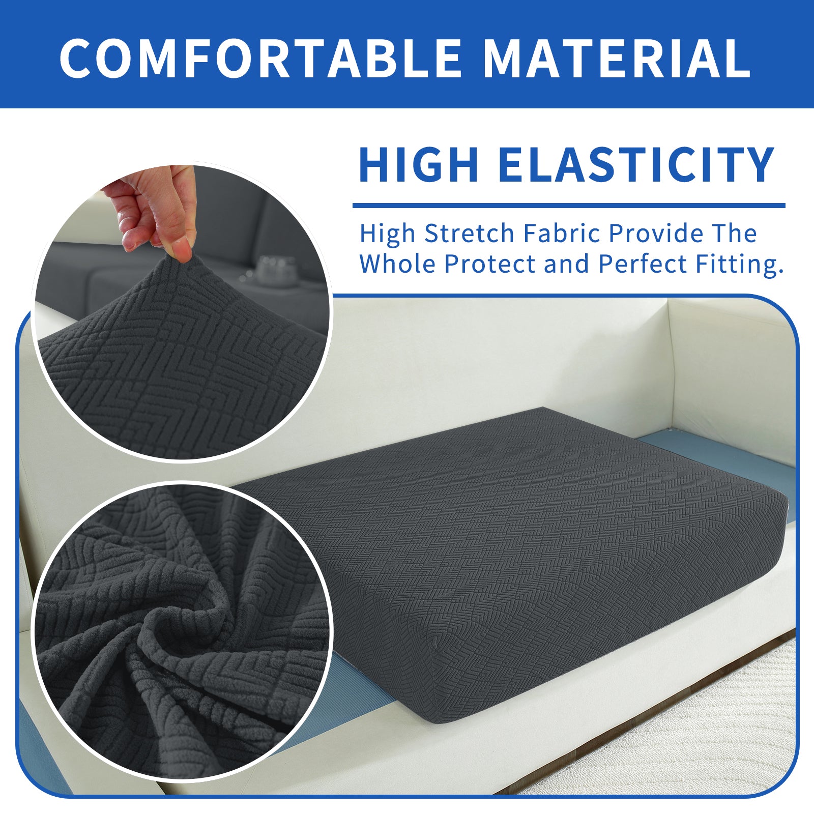 YSTYLE Fodera per cuscino divano 2 posti - Elasticizzata, uso universale, antiscivolo, antigraffio, design geometrico rombico