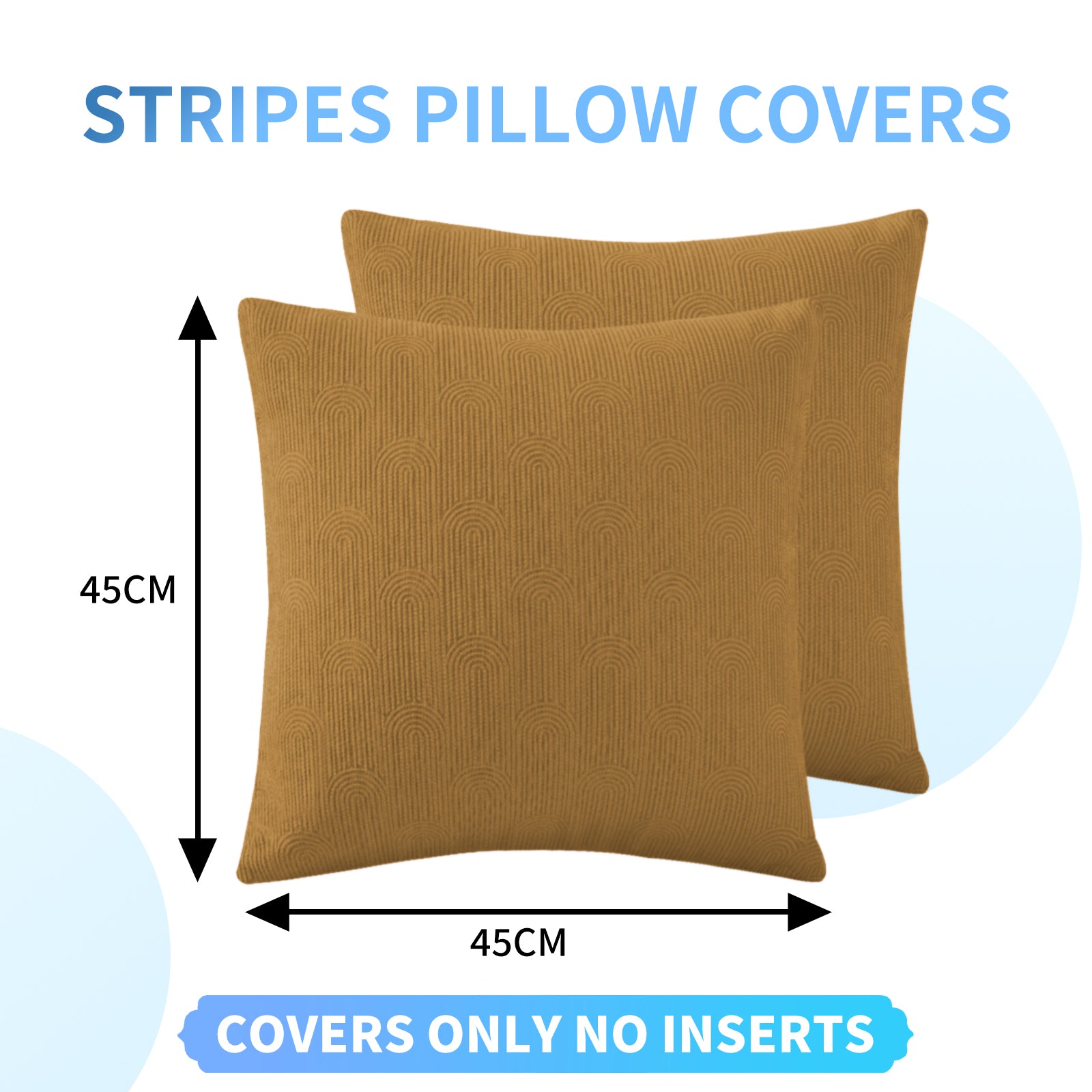 Ystyle Cushion Covers, 45 x 45 cm, Set of 2, Cushions for Sofa with Invisible Zip, Soft Cushion Cover, Modern, Washable, for Chair Bed, Living Room, Bedroom