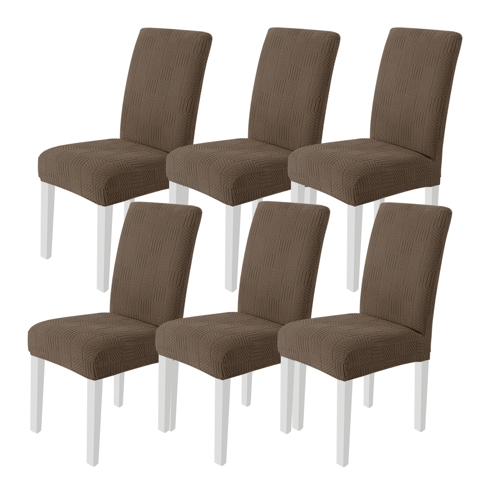 YSTYLE Couvertures de chaises universelles 6 pièces, ajustement extensible, résistantes aux rayures, tissu doux - cinq lignes. 