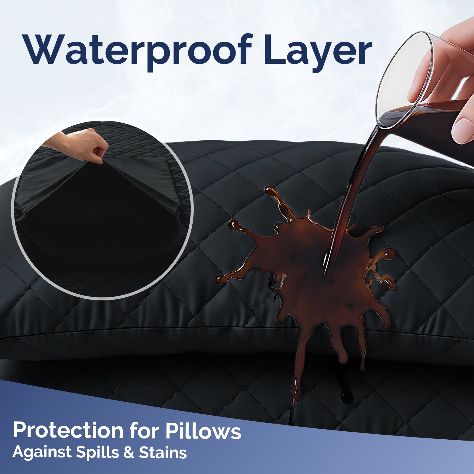 YSTYLE 2 Waterproof Pillowcases 50x80cm Breathable Anti Mite-YSTYLE