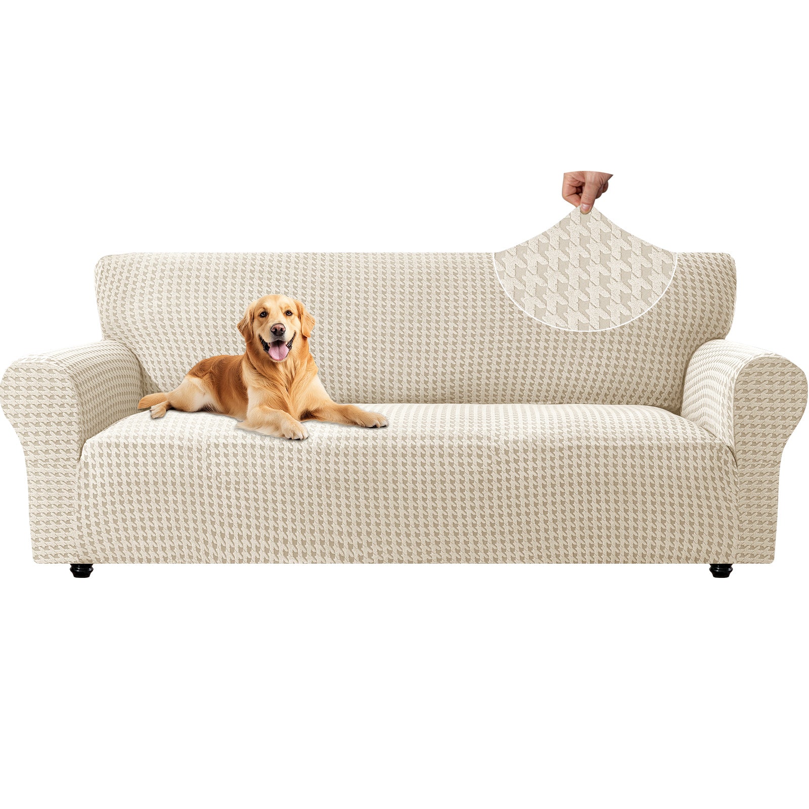 Ystyle 3-Seat Sofa Cover with Armrests, Elastic Universal Seat Cover, Anti-Scratch Universal Sofa Cover, Anti-Slip Washable Sofa Protector, Stain-Resistant