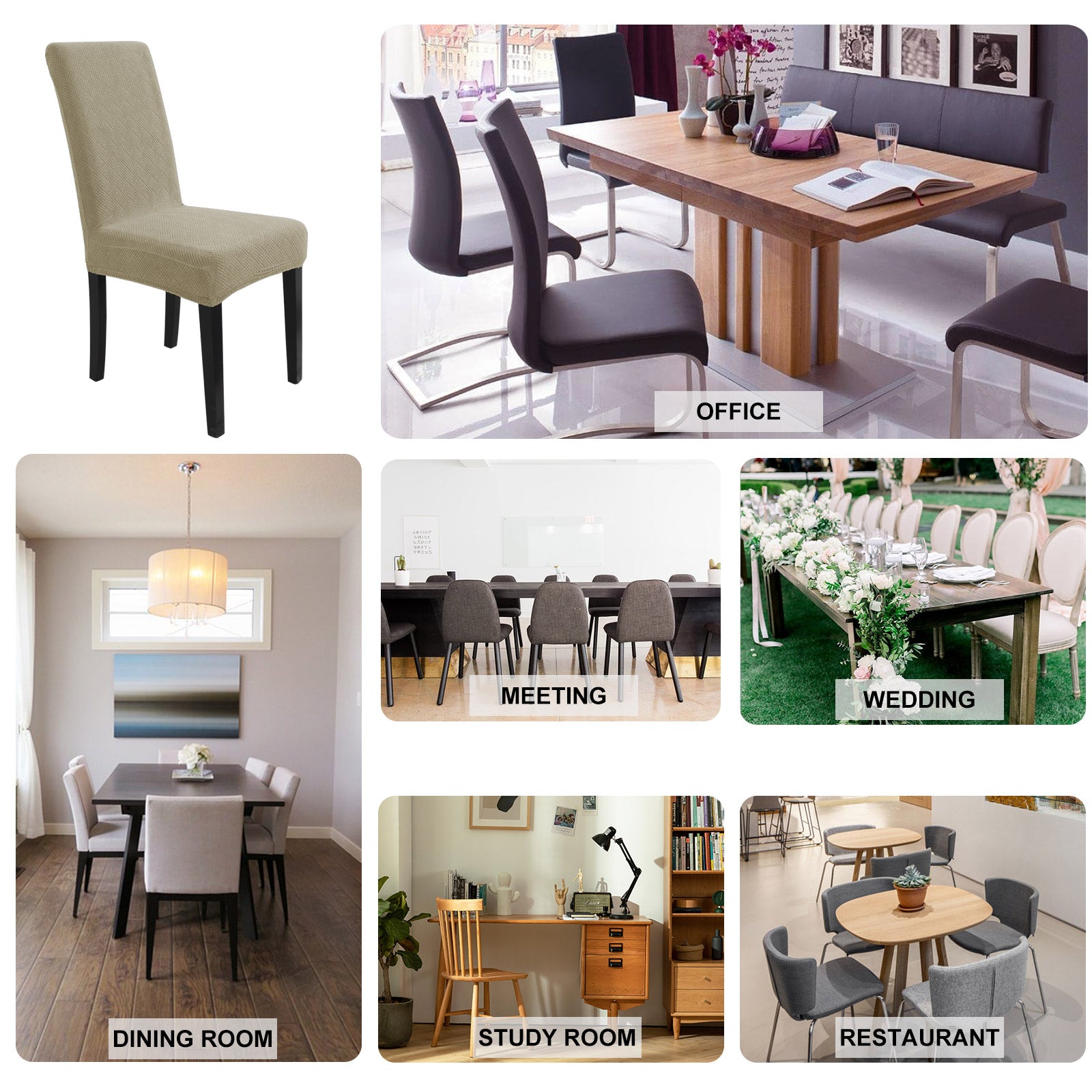 YSTYLE 2 pezzi coprisedie elastici con motivo jacquard a diamante