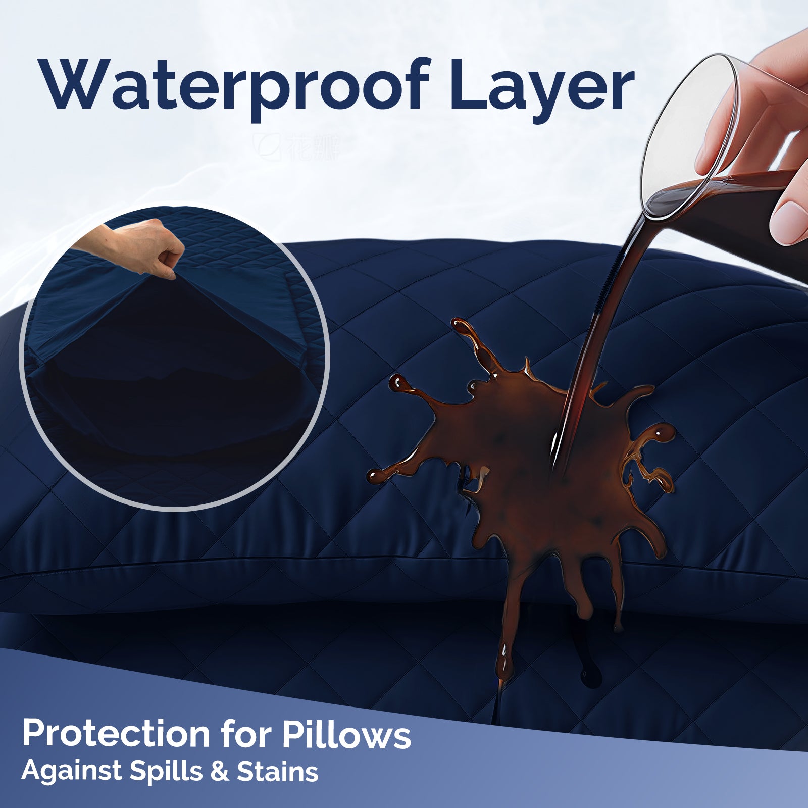 YSTYLE 2 Waterproof Pillowcases 50x80cm Breathable Anti Mite-YSTYLE
