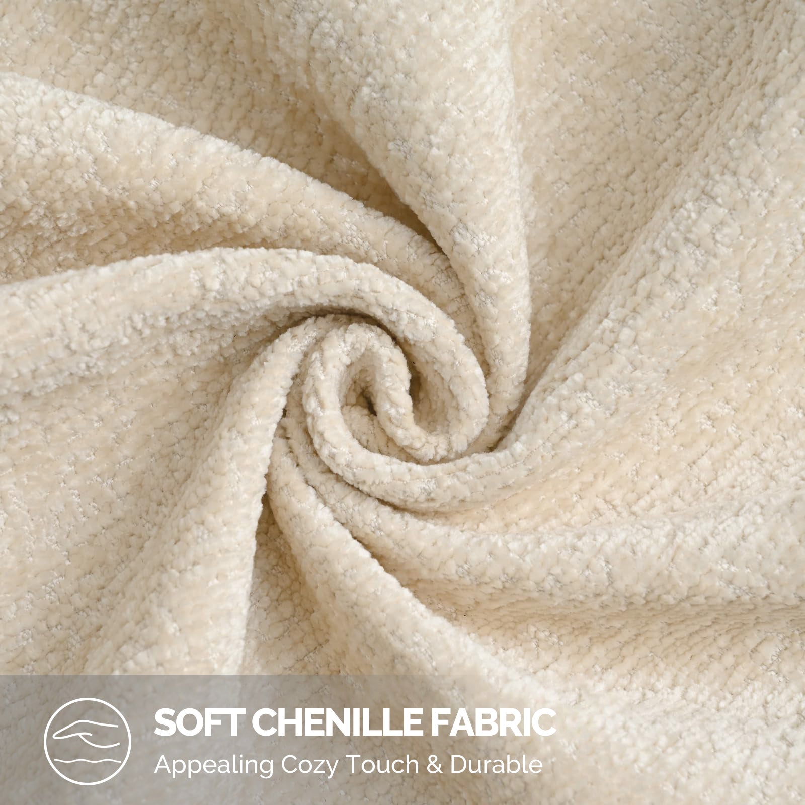 Ystyle Chenille Sofa Cushion Covers 60 x 60 cm, 2 Pieces, Soft Durable Heart-Shaped Cushion Cover, Decorative Elegant Pillow Case for Living Room