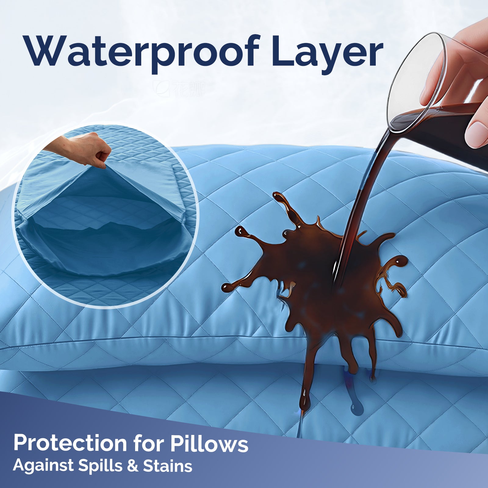 YSTYLE 2 Waterproof Pillowcases 50x80cm Breathable Anti Mite-YSTYLE