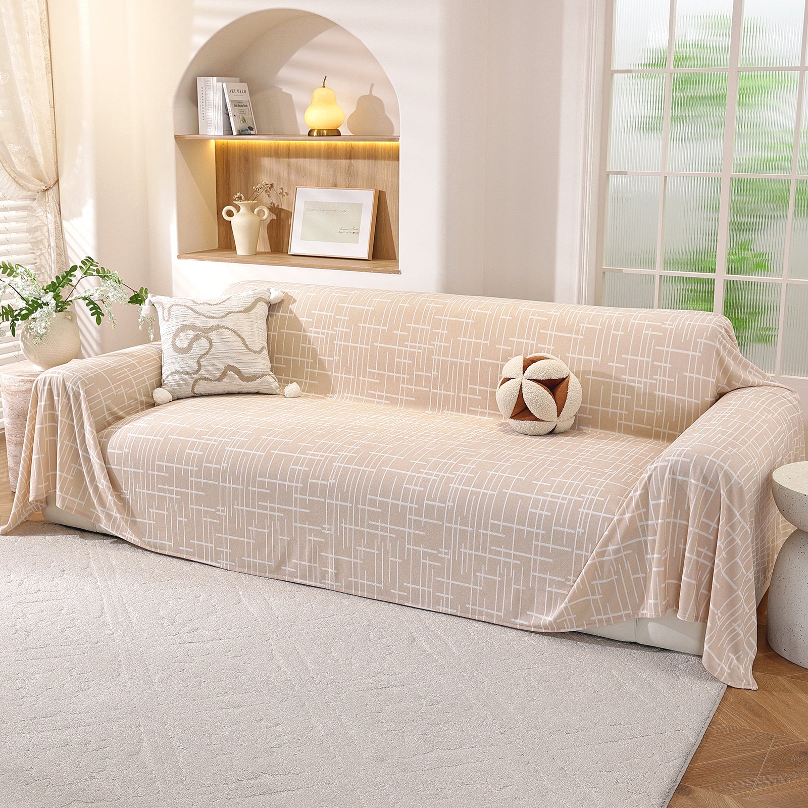 Ystyle 1-Seater  Sofa Cover with Armrests, 180x230 CM, Universal Sofa Protector, Decorative Armchair Slipcover, Ideal as Furniture Throw, Full-Cover Anti-Stain Sofa Sheet