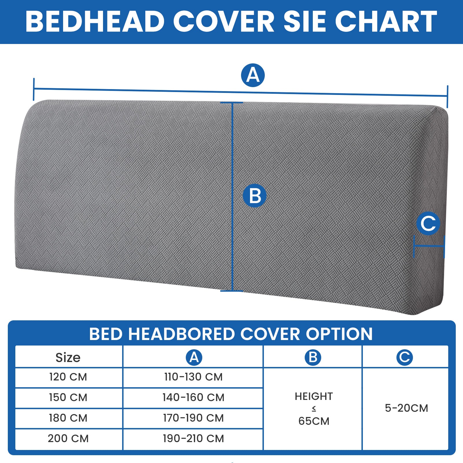 Ystyle 120cm Single Bed Headboard Cover Elasticated Headboard Slipcover, Universal Washable Single Bed Headboard Cover, Dust-Proof Headboard Protector