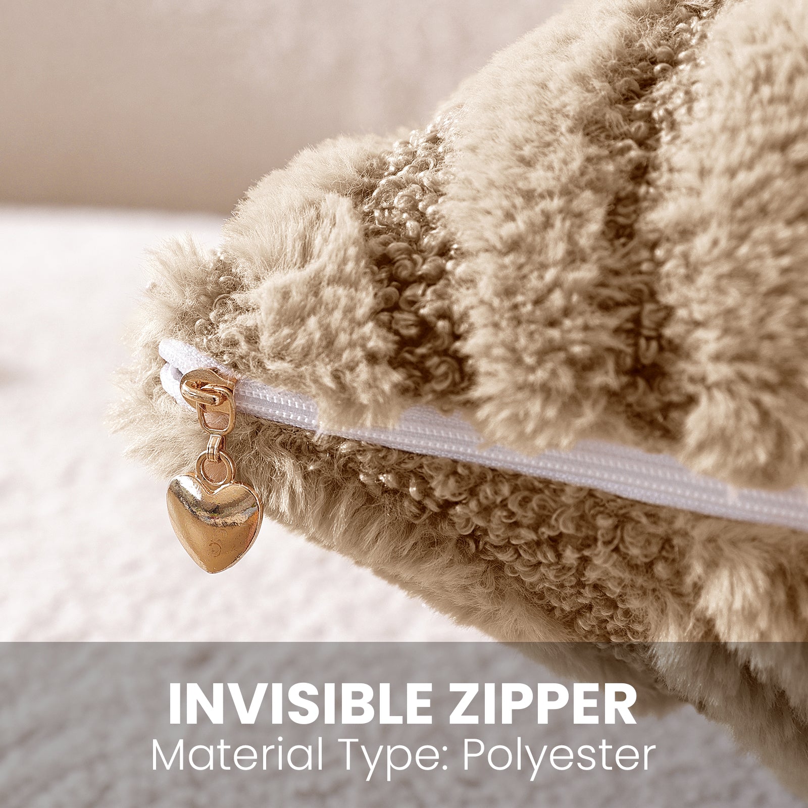 Ystyle Sofa Cushion Covers 60 x 60 cm Set of 2 Soft Plush Striped Cushion Covers Modern Elegant Decorative Durable Cushion Covers for Sofa Living Room Bedroom