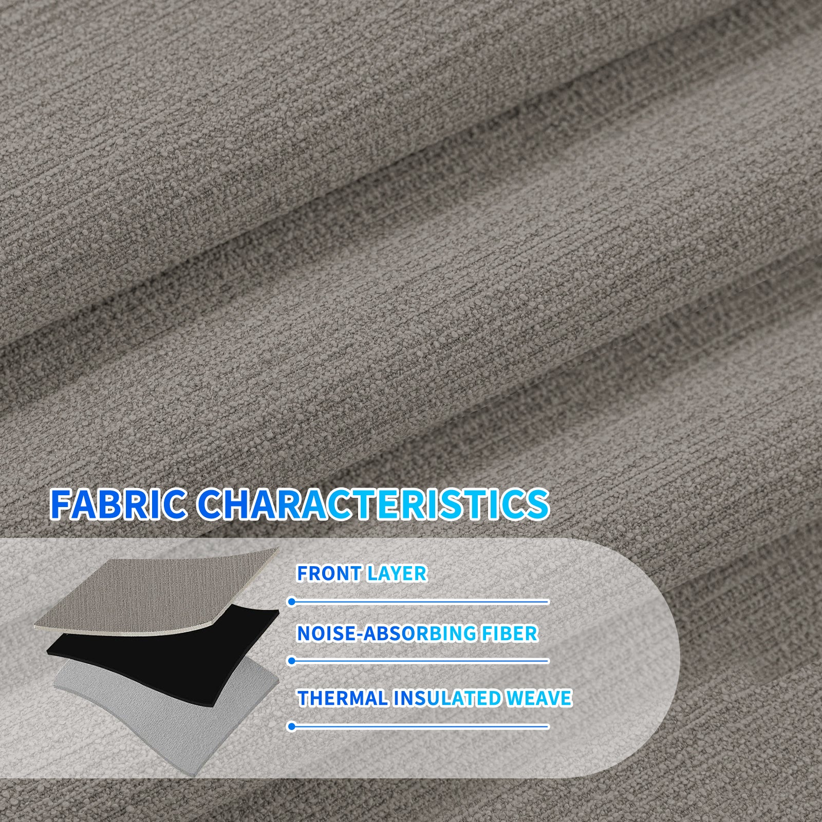 Ystyle 2 Pieces Linen Texture Blackout Curtains 140x145 cm Thermal