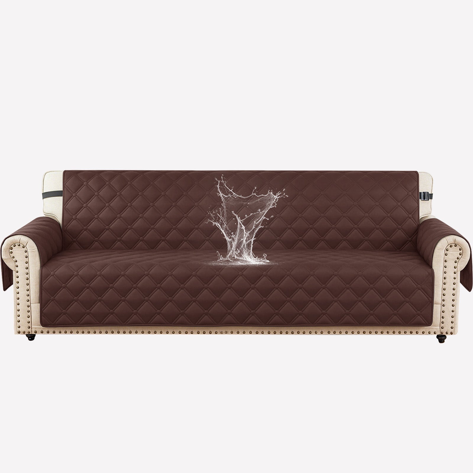 Ystyle Waterproof 4 Seater Sofa Cover with Armrests Side Pockets