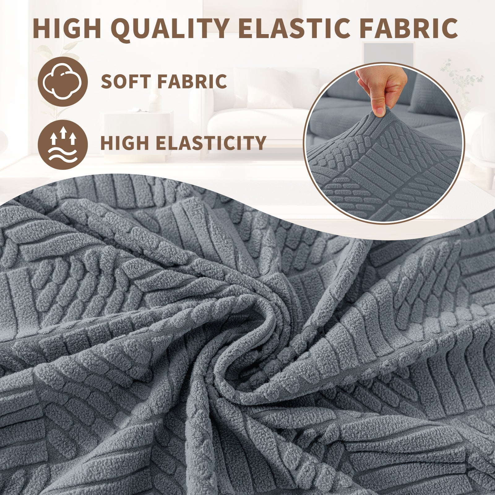 YSTYLE Copertura per sedile divano elasticizzata 1 posto motivo geometrico