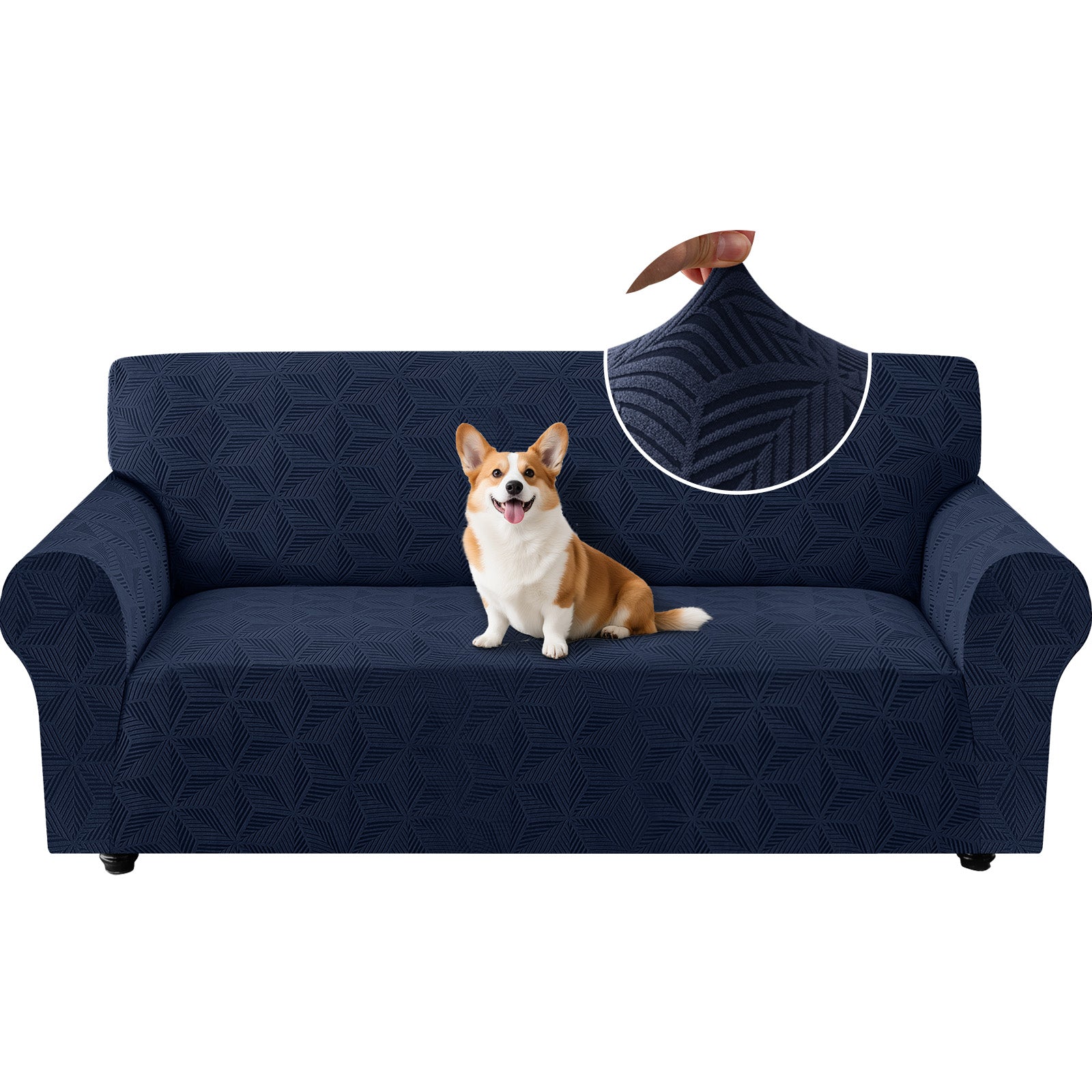 Ystyle 3-Seater Sofa Cover with Armrests, Stretch Sofa Cover, Universal Anti-Scratch Sofa Cover for Cats and Dogs, Non-Slip Sofa Cover, Washable Stain-Resistant Sofa Cover