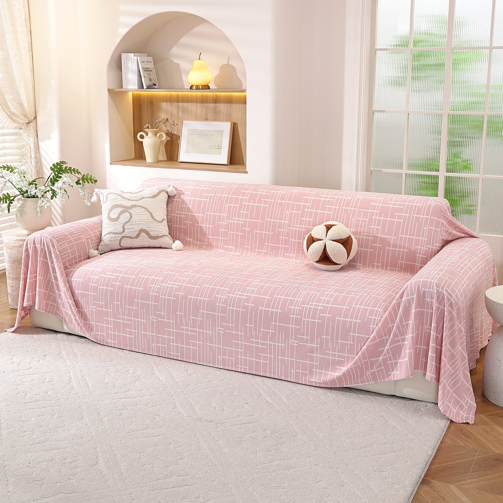 Ystyle 1-Seater  Sofa Cover with Armrests, 180x230 CM, Universal Sofa Protector, Decorative Armchair Slipcover, Ideal as Furniture Throw, Full-Cover Anti-Stain Sofa Sheet