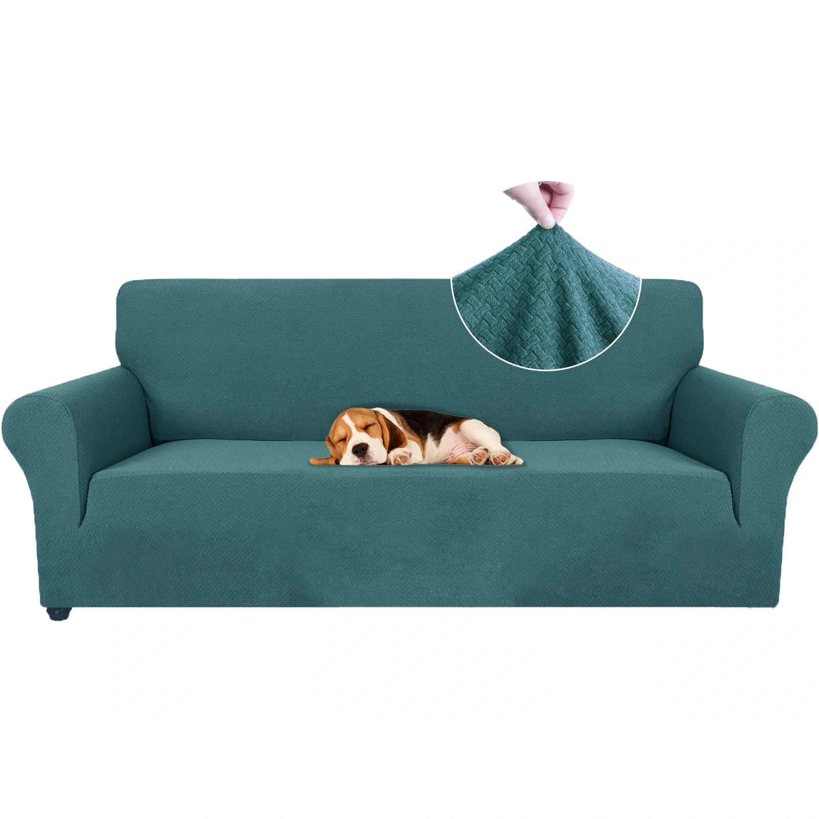 YSTYLE Cubierta de Sofá para 3 Personas – Jacquard Elástico, Antideslizante, A prueba de Gatos, Lavable, Cubierta Completa-Enlace 