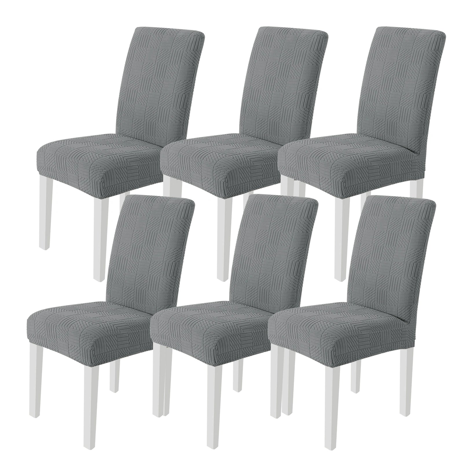 YSTYLE Couvertures de chaises universelles 6 pièces, ajustement extensible, résistantes aux rayures, tissu doux - cinq lignes. 