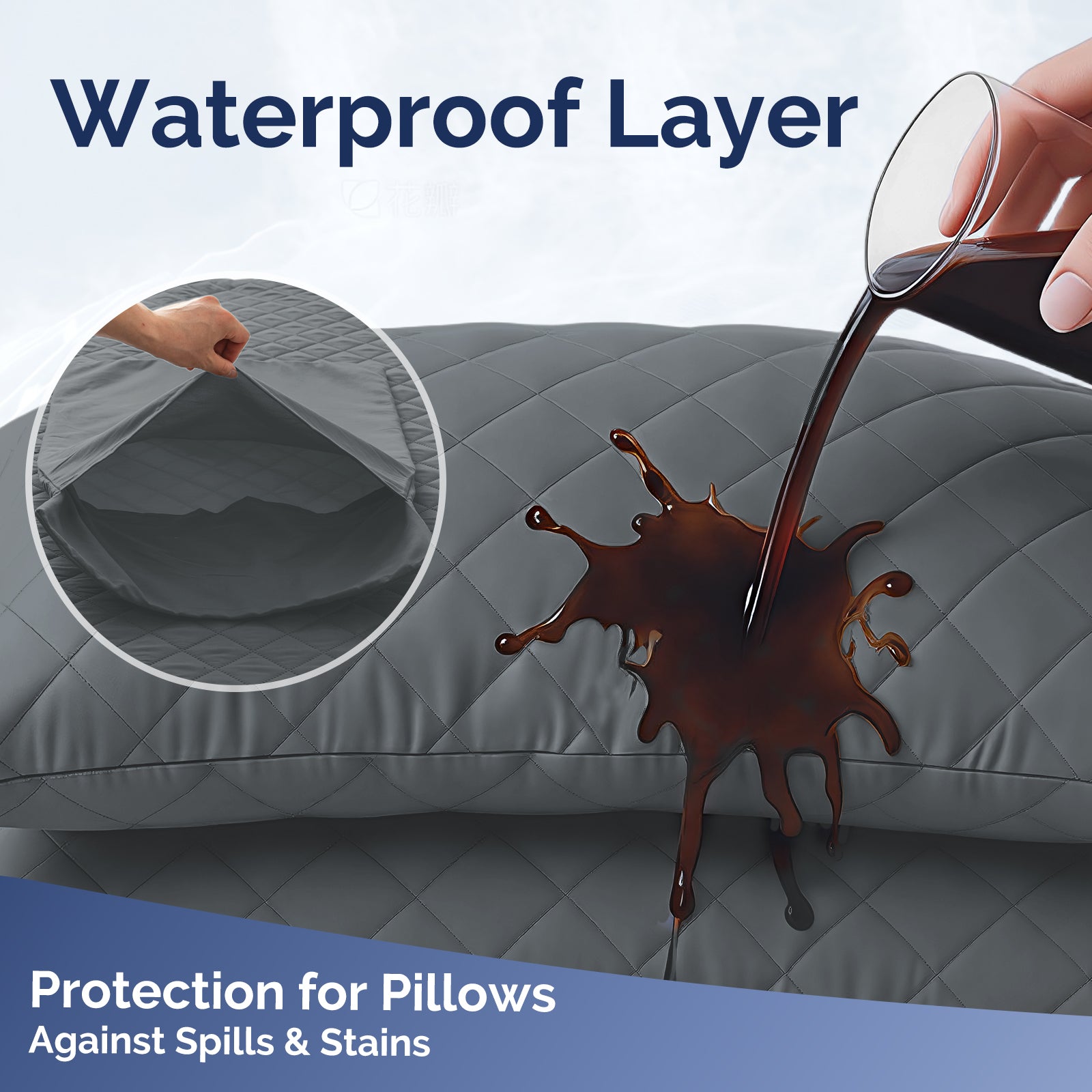 YSTYLE 2 Waterproof Pillowcases 50x80cm Breathable Anti Mite-YSTYLE