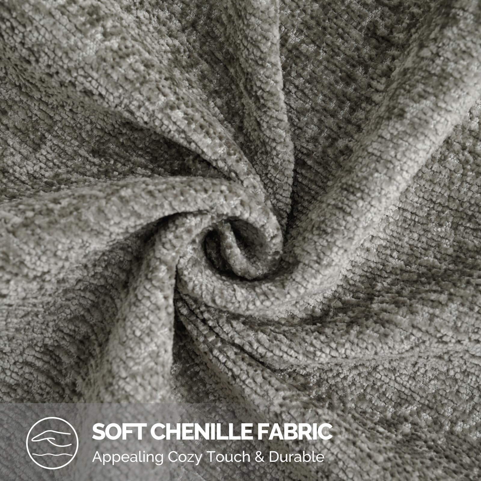 Ystyle Chenille Sofa Cushion Covers 60 x 60 cm, 2 Pieces, Soft Durable Heart-Shaped Cushion Cover, Decorative Elegant Pillow Case for Living Room