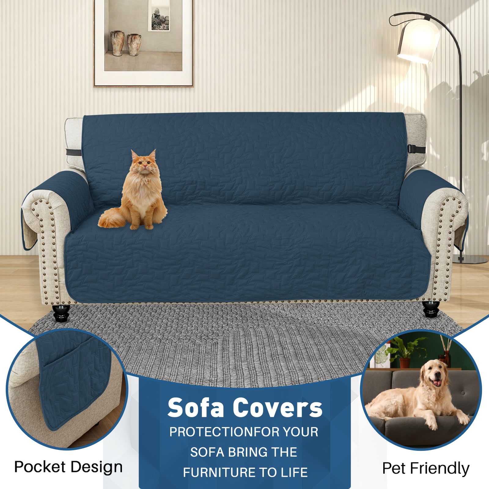 Copertura Impermeabile per Divano a 2 Posti con Braccioli Antiscivolo | YSTYLE