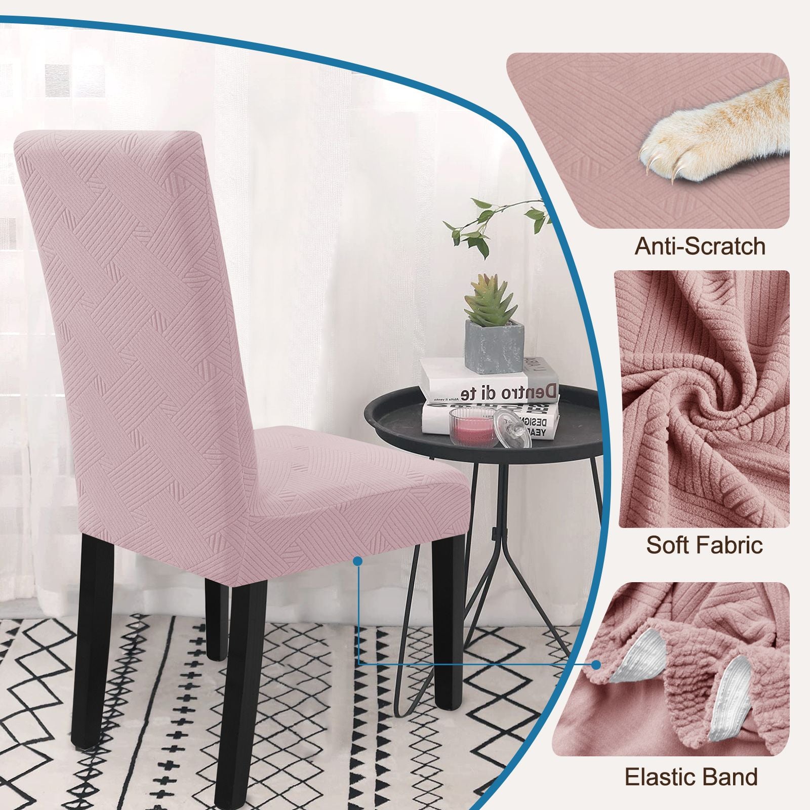 YSTYLE 6 Stück weiche Stretch-Stuhlbezüge mit Rückenlehne, universelle Passform