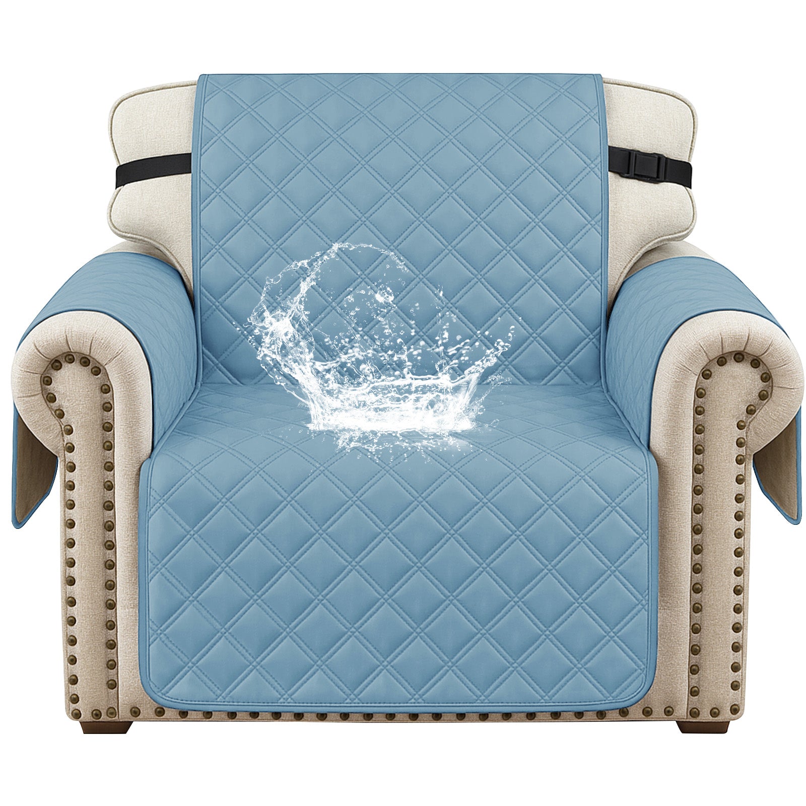 Ystyle 100% Waterproof 1 Seater Armchair Cover with Side Pockets