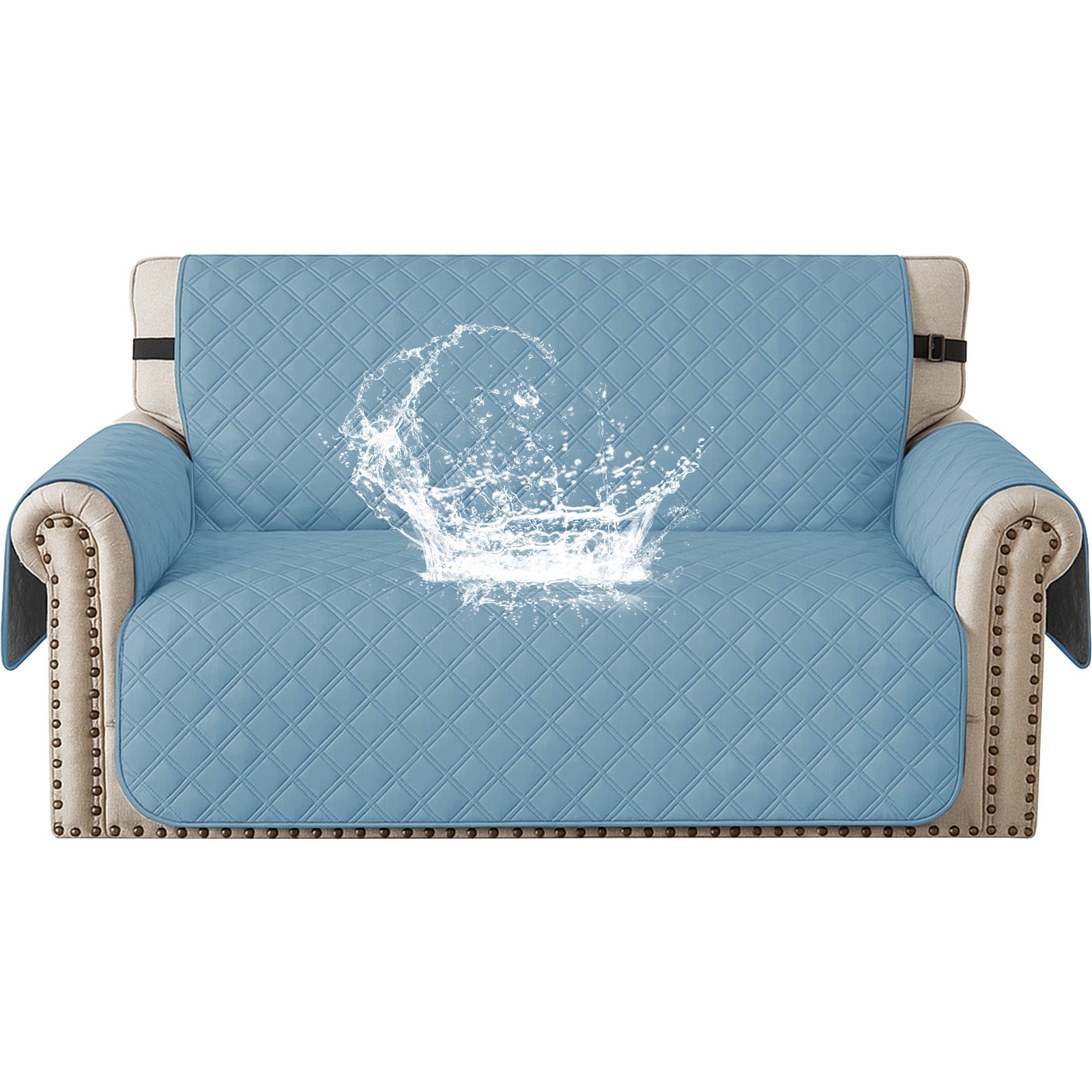 Ystyle 100% Waterproof 2 Seater Sofa Cover with Side Pockets